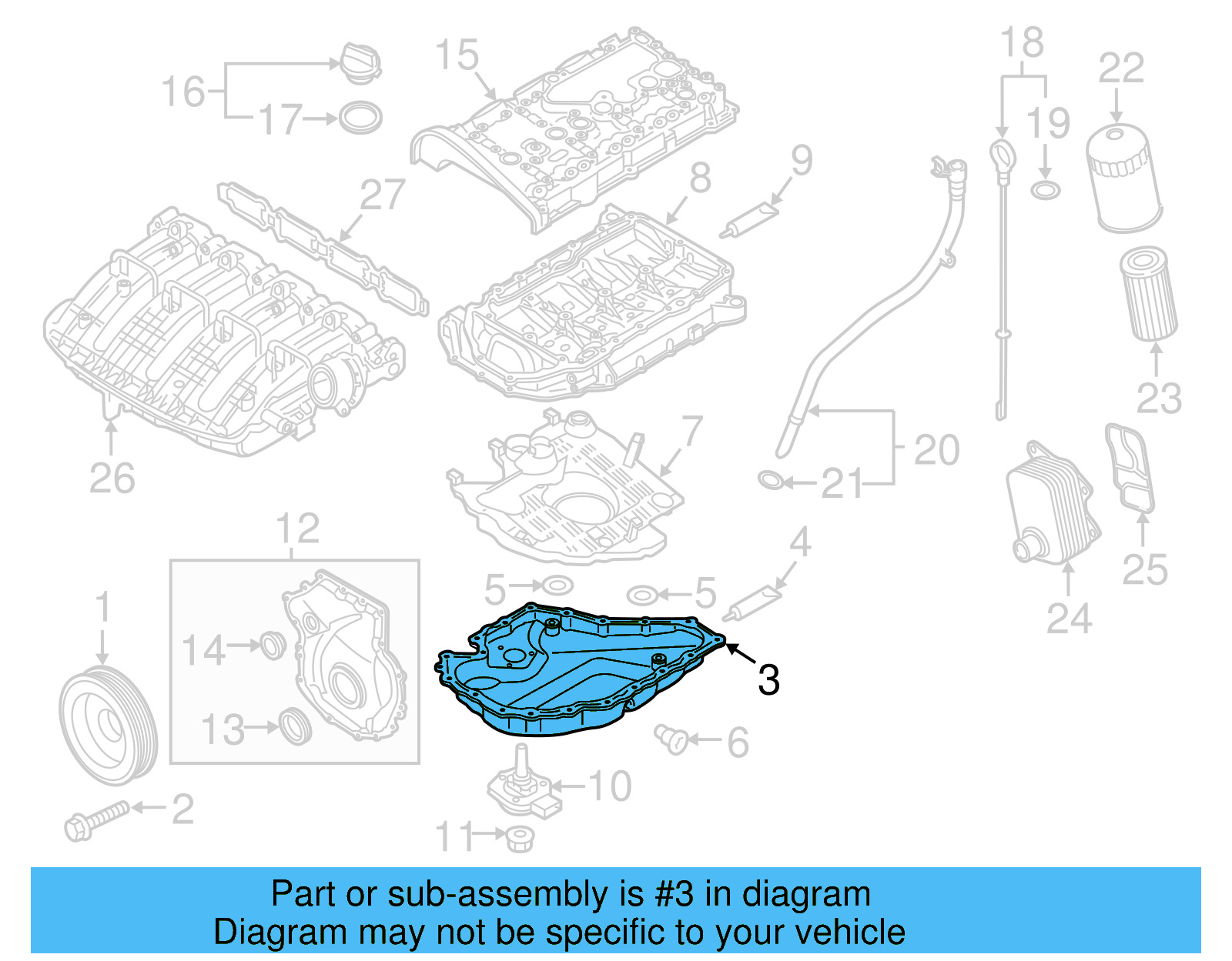 Oil Pan 06J-103-600-AM - View 2