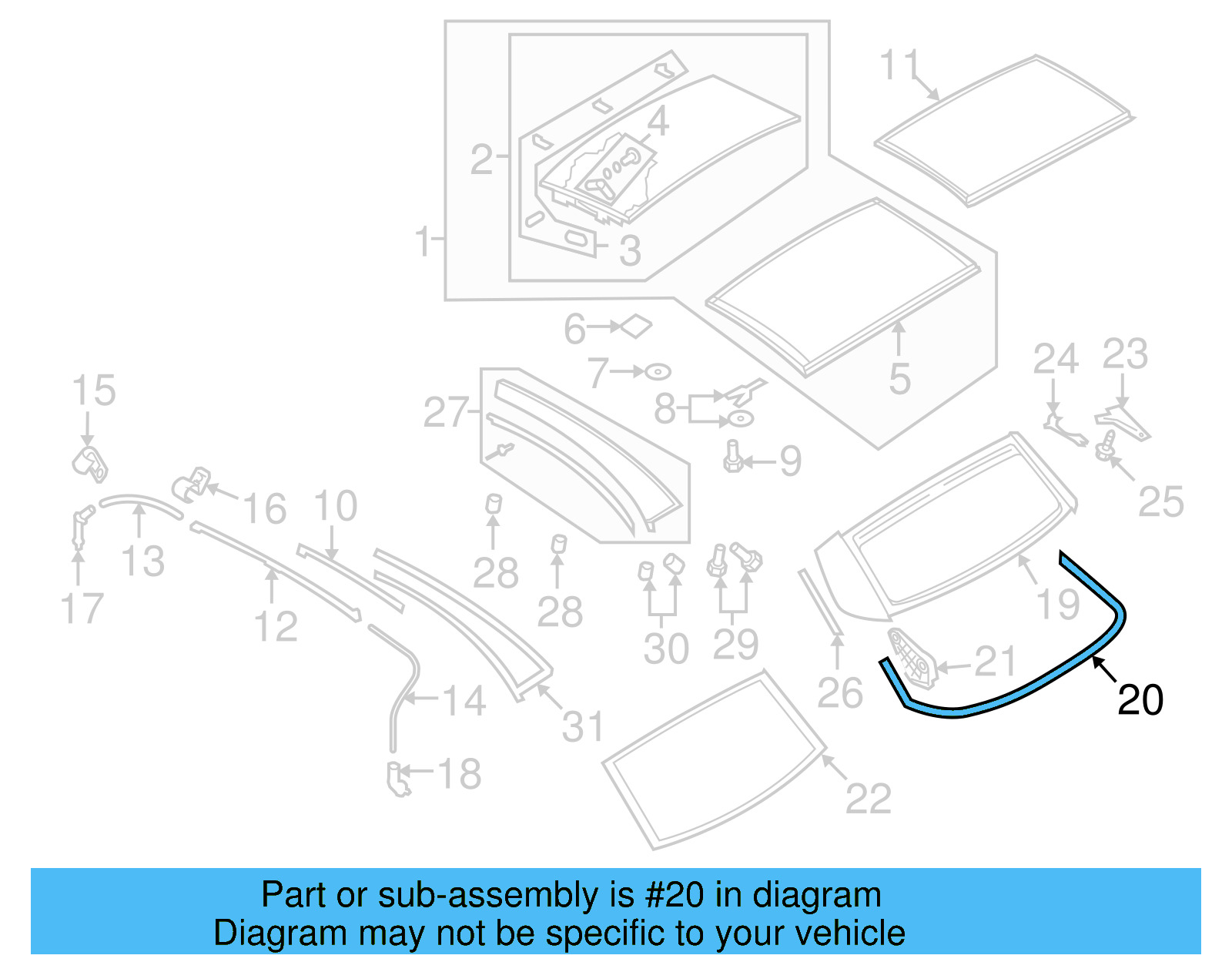 Window Frame Gasket 1Q0-871-455-F - View 6