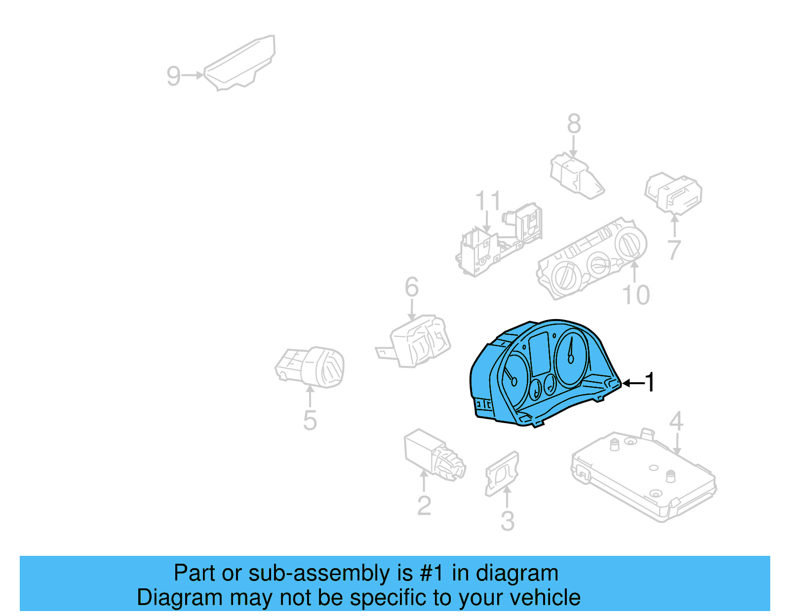 Instrument Cluster 5C6-920-951-A - View 4