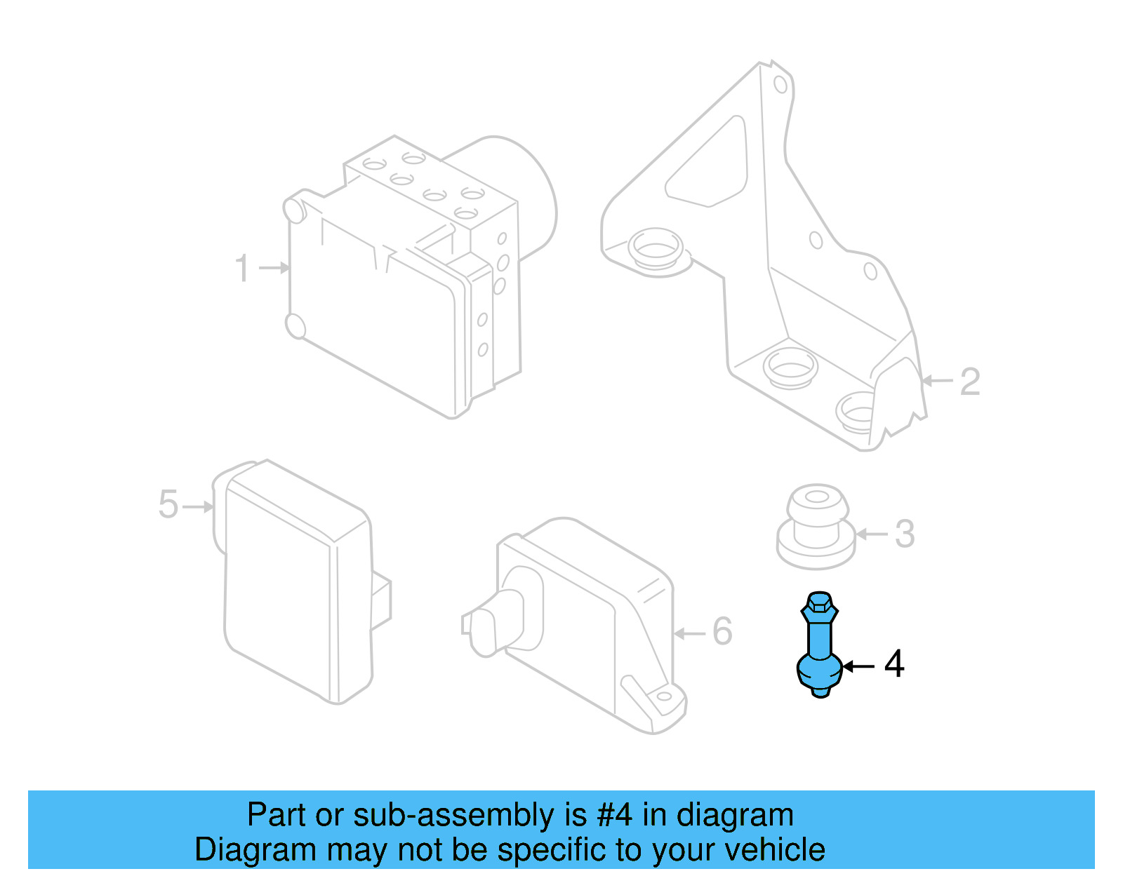 ABS Control Unit Stud 7L0-614-125-A - View 4