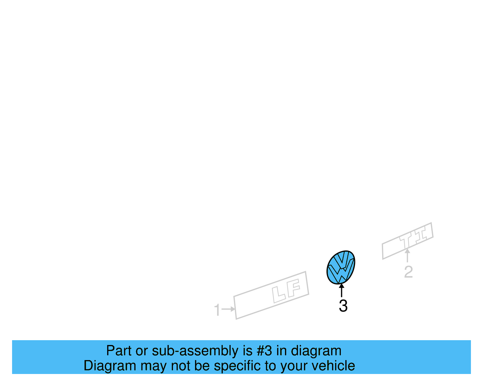 Emblem 1J6-853-630-B-ULM - View 11