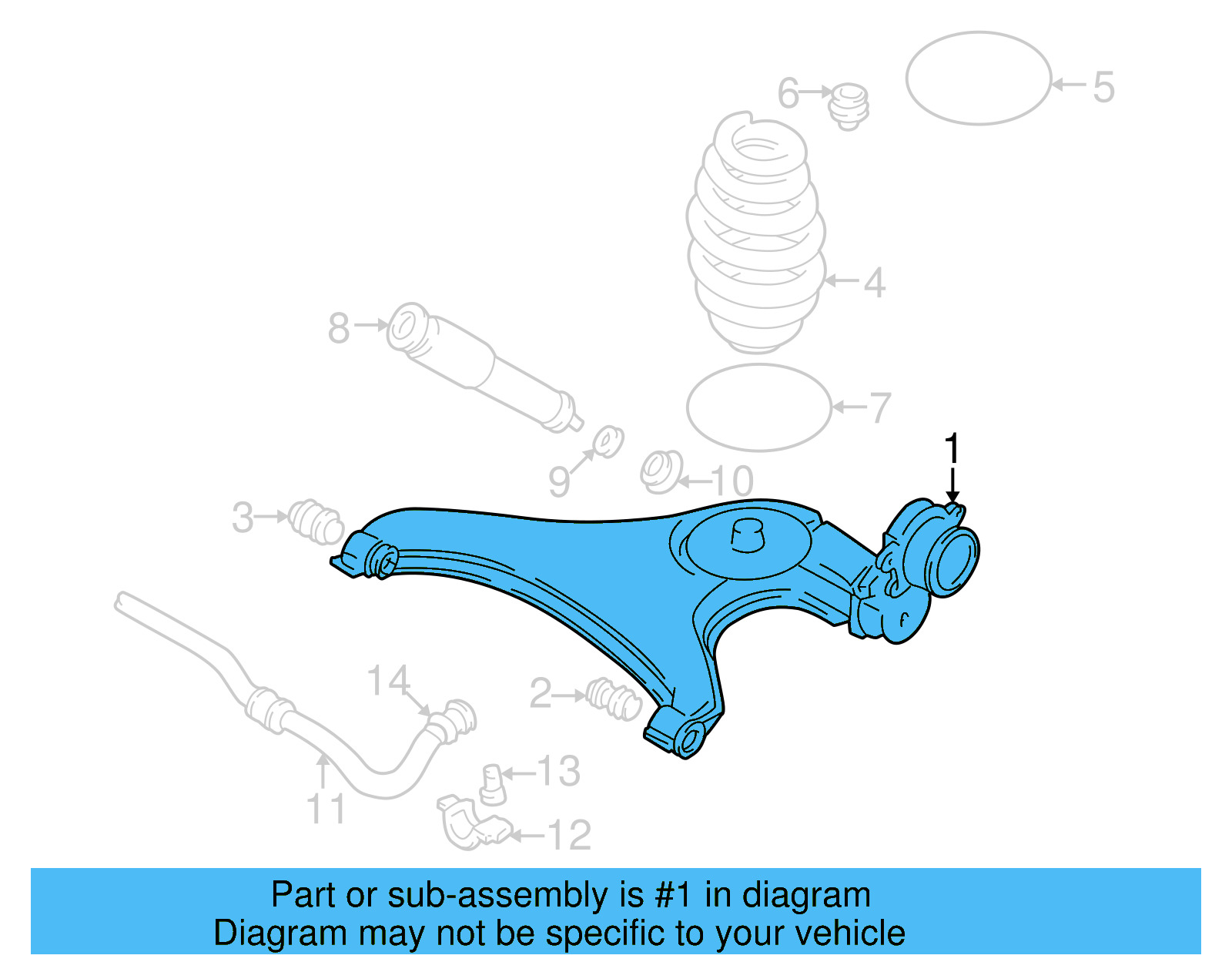 Suspension Control Arm 7D0-501-404 - View 3