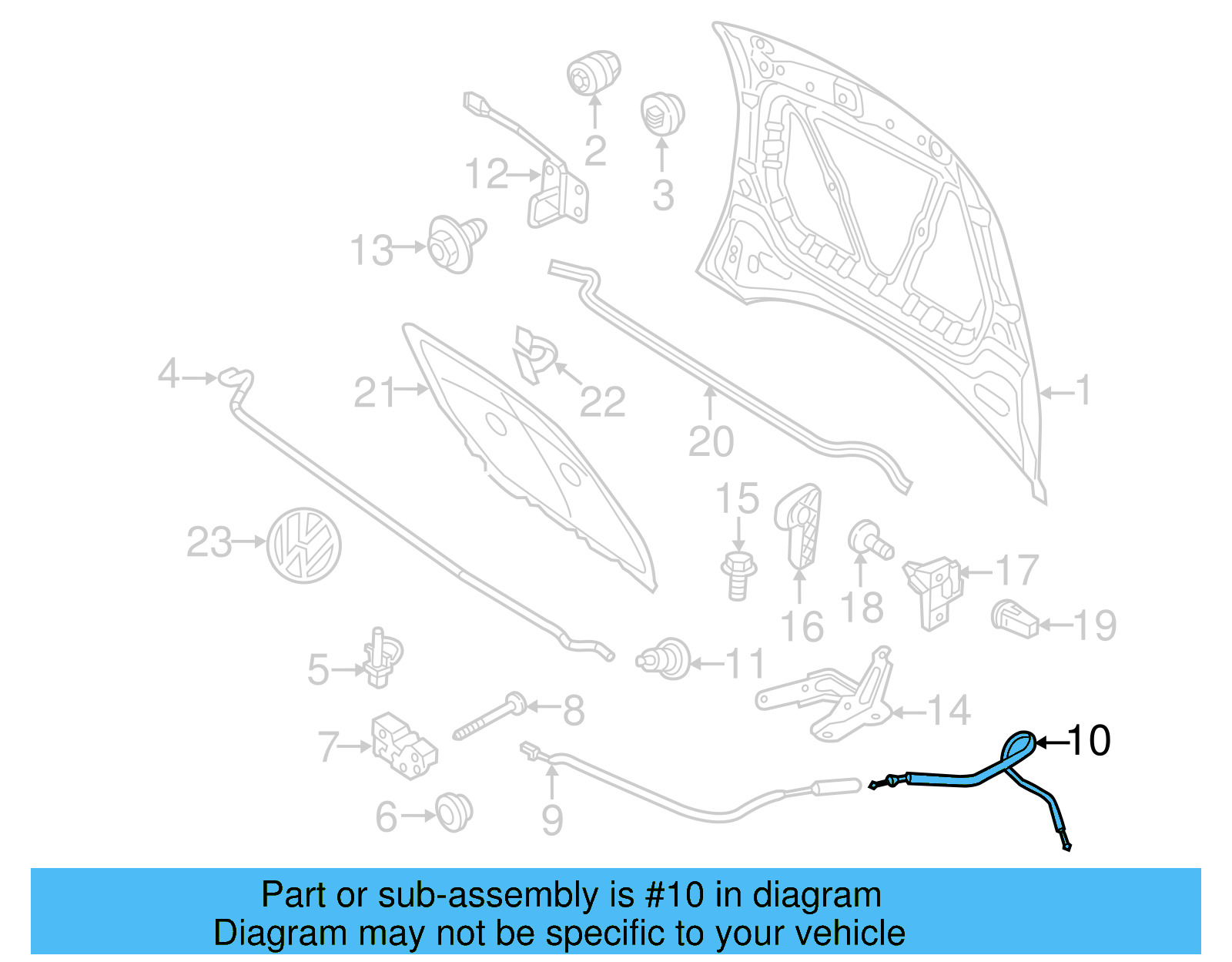 Release Cable 5C5-823-535-B - View 4