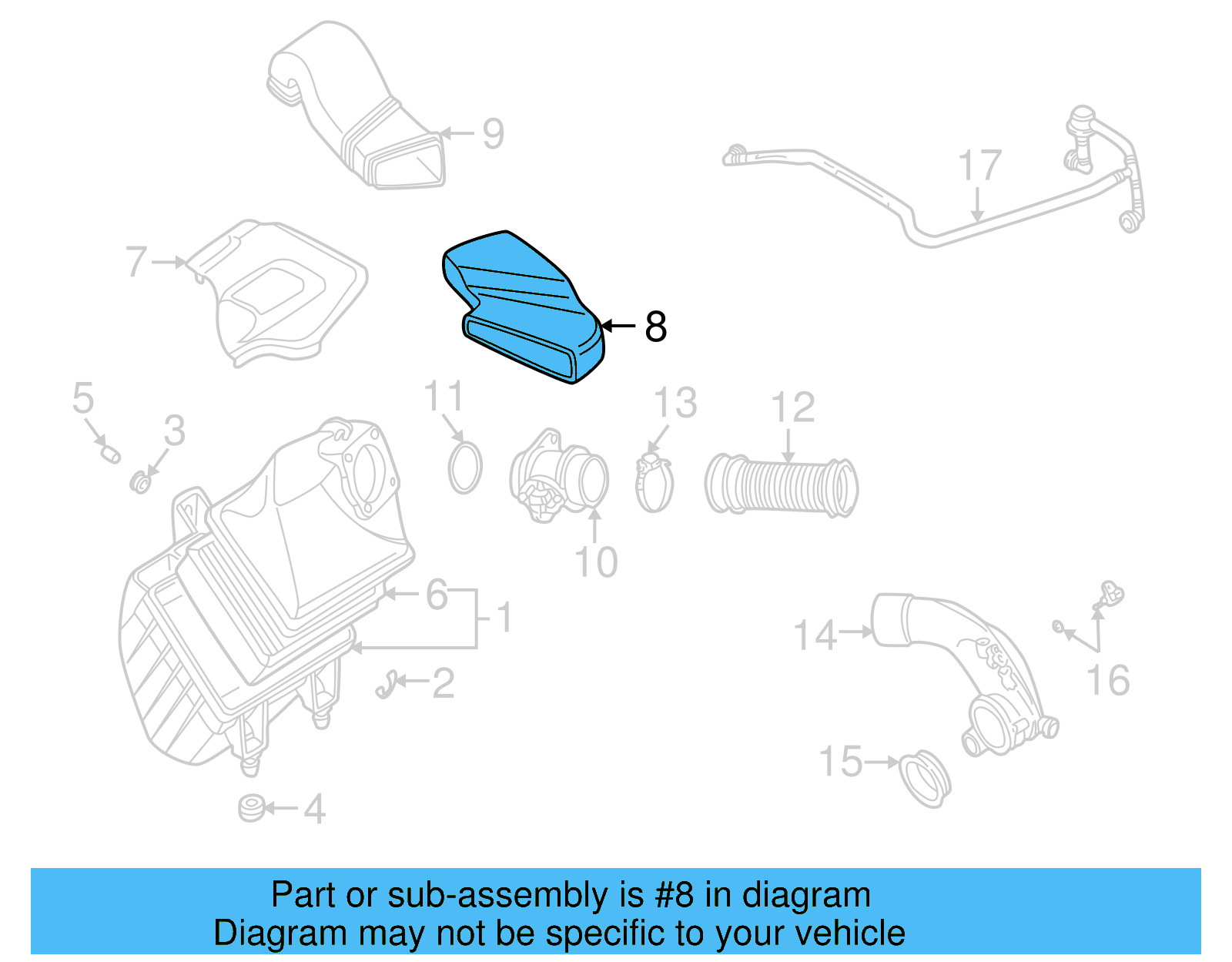 Intake Duct 3B0-129-617-G - View 8