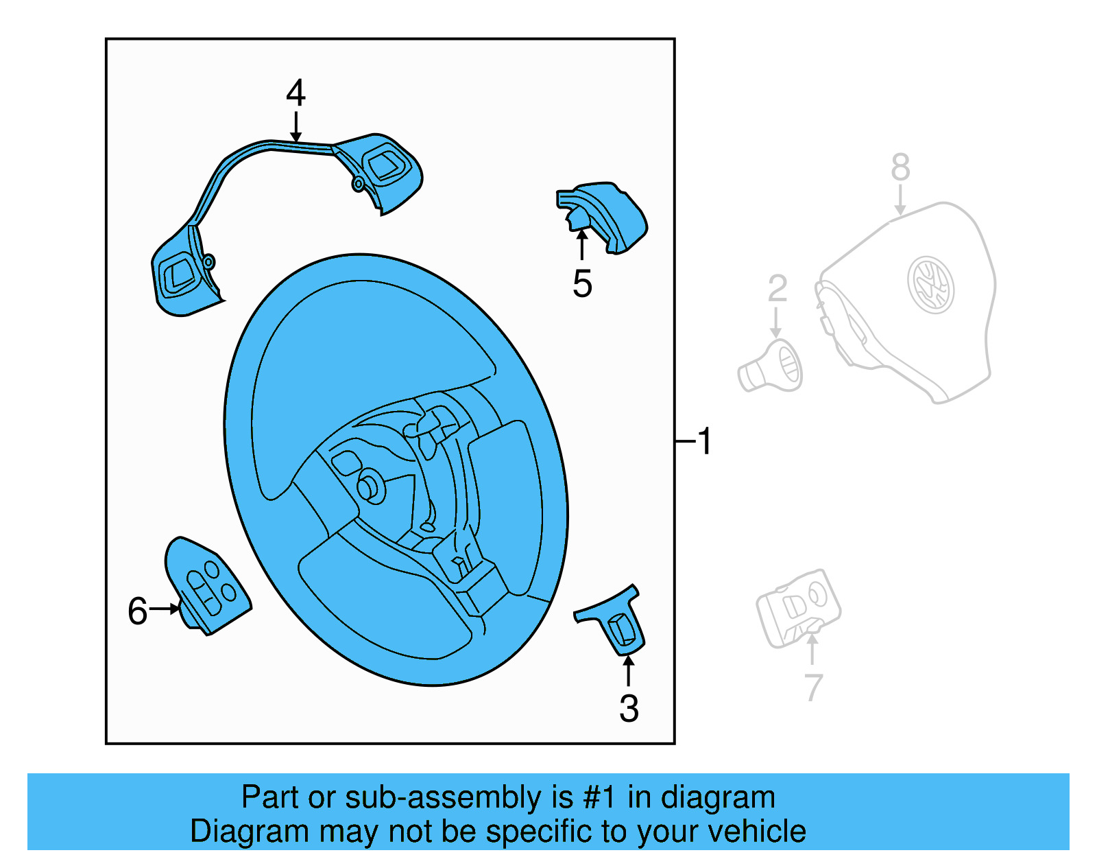 Steering Wheel 5K0-419-091-AD-ASY - View 3