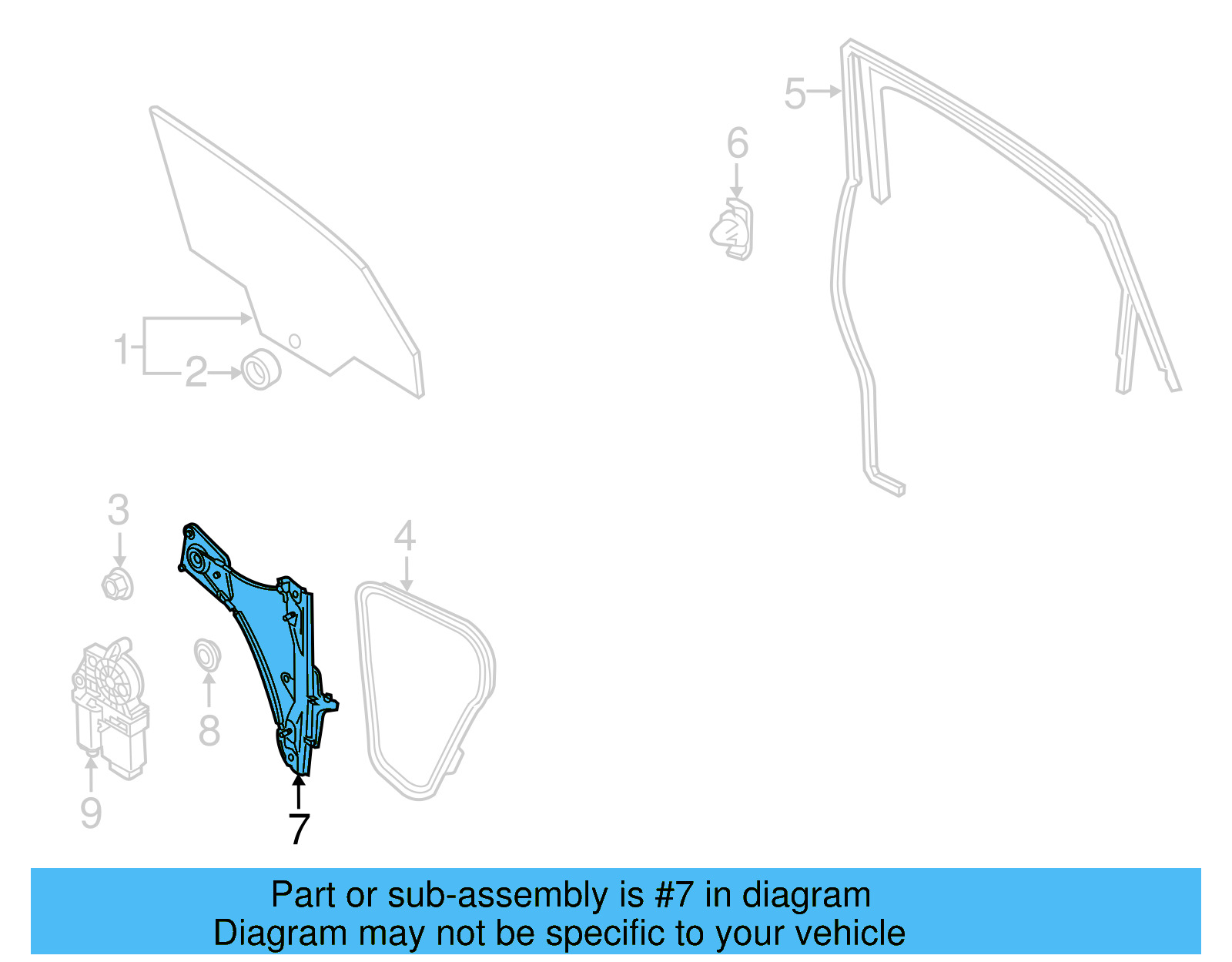 Window Regulator 561-839-461-F - View 7