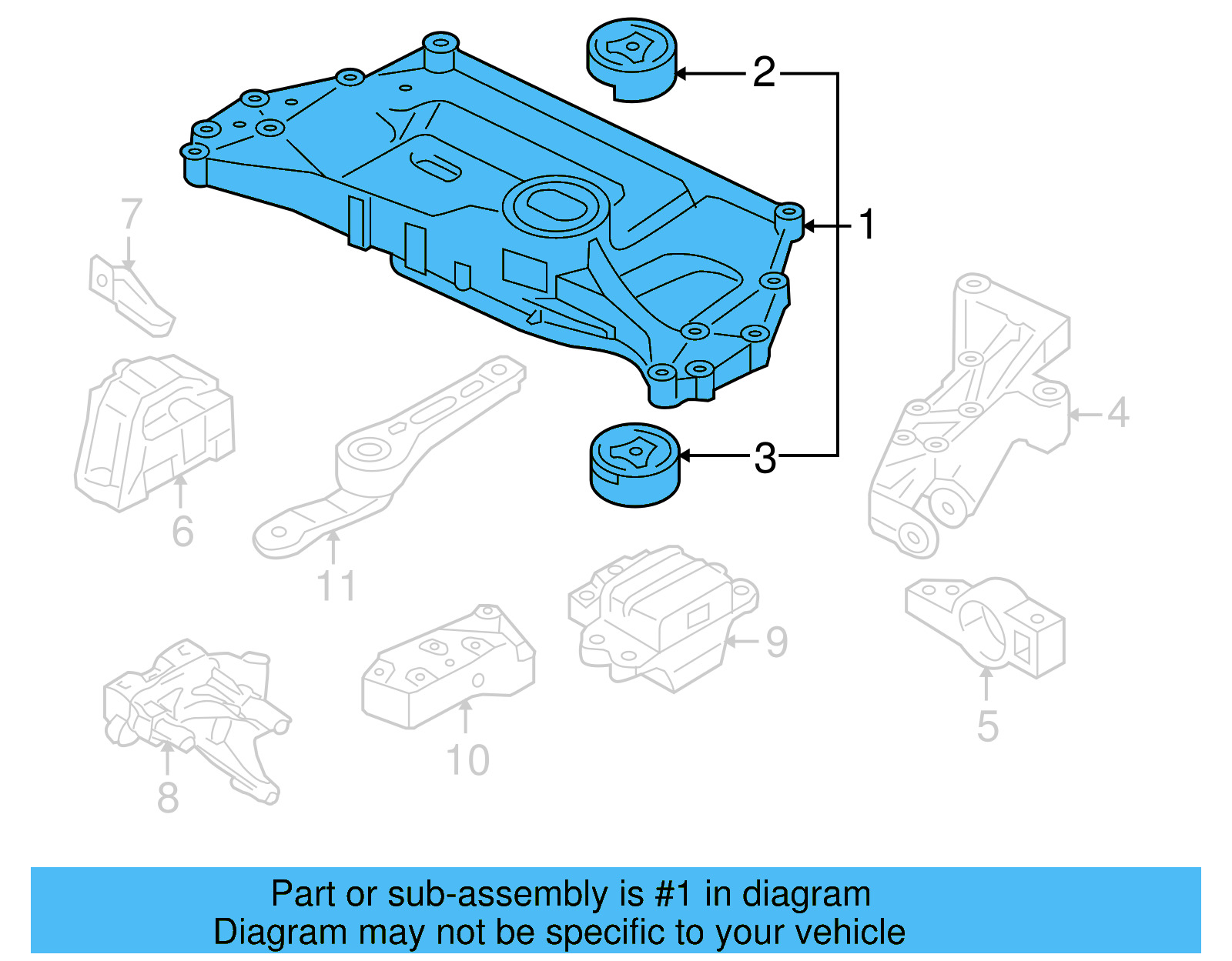 Engine Cradle 1K0-199-313-AL - View 16