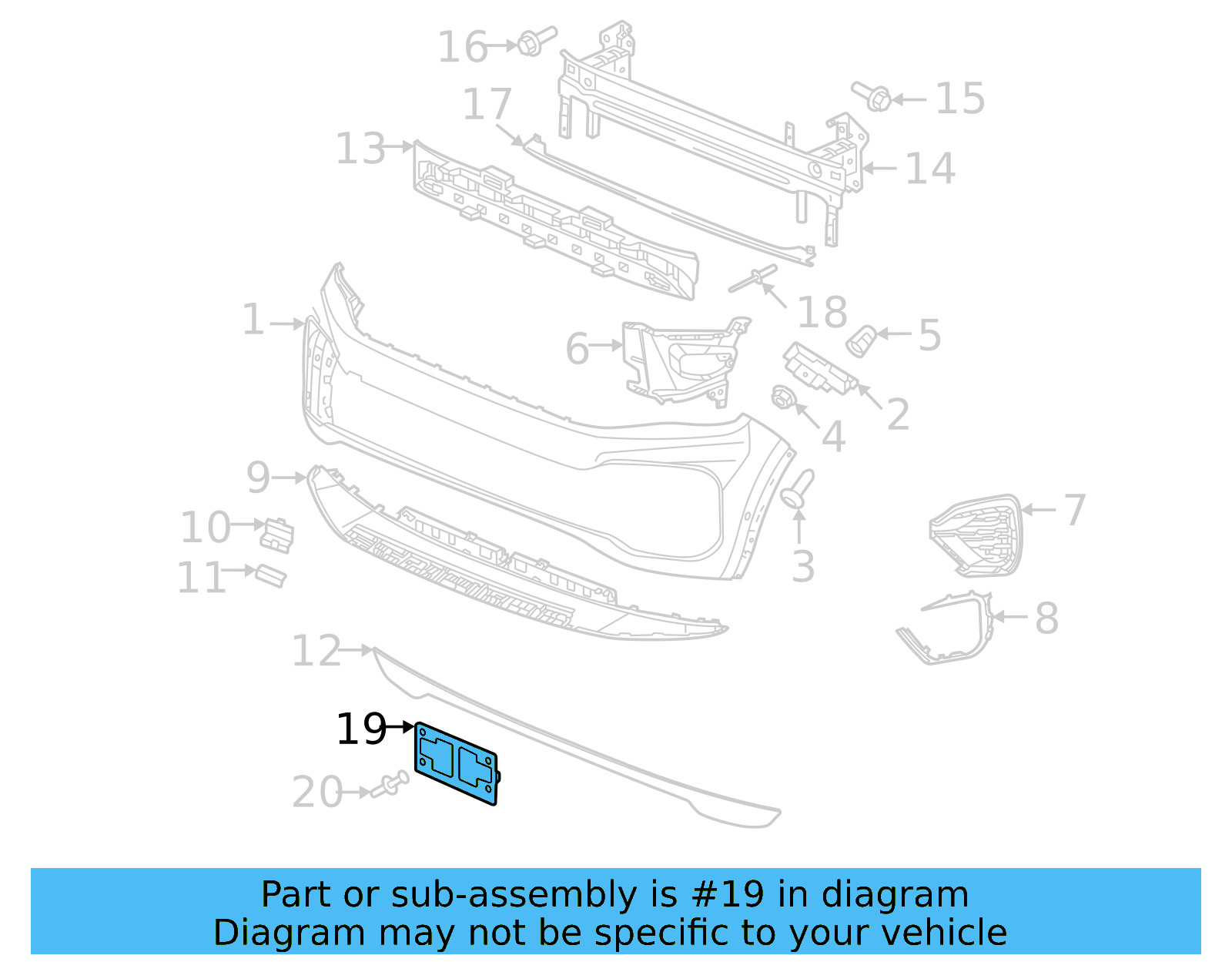 License Bracket 3CN-807-287-G-9B9 - View 6
