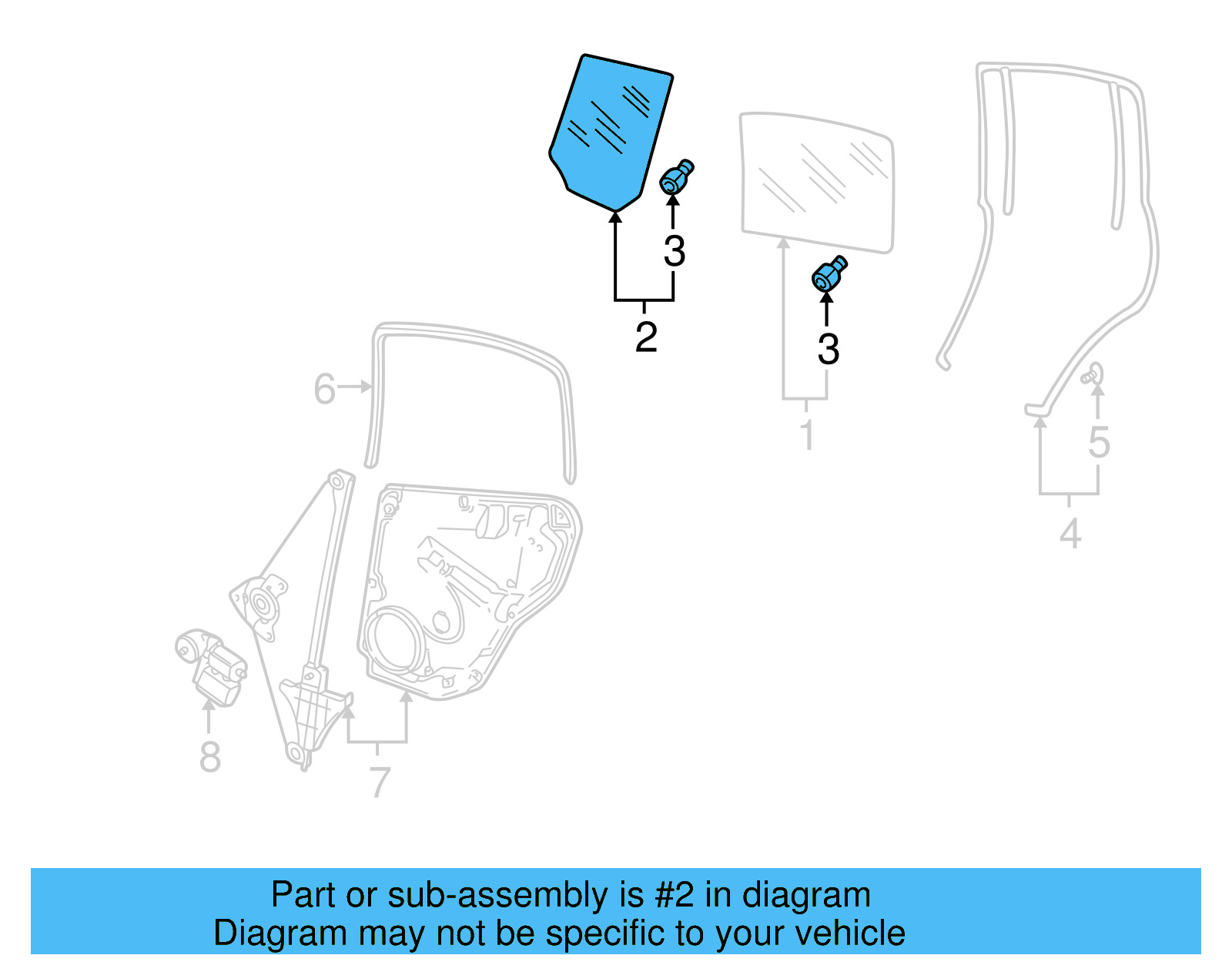 Door Glass 3B9-845-026 - View 6