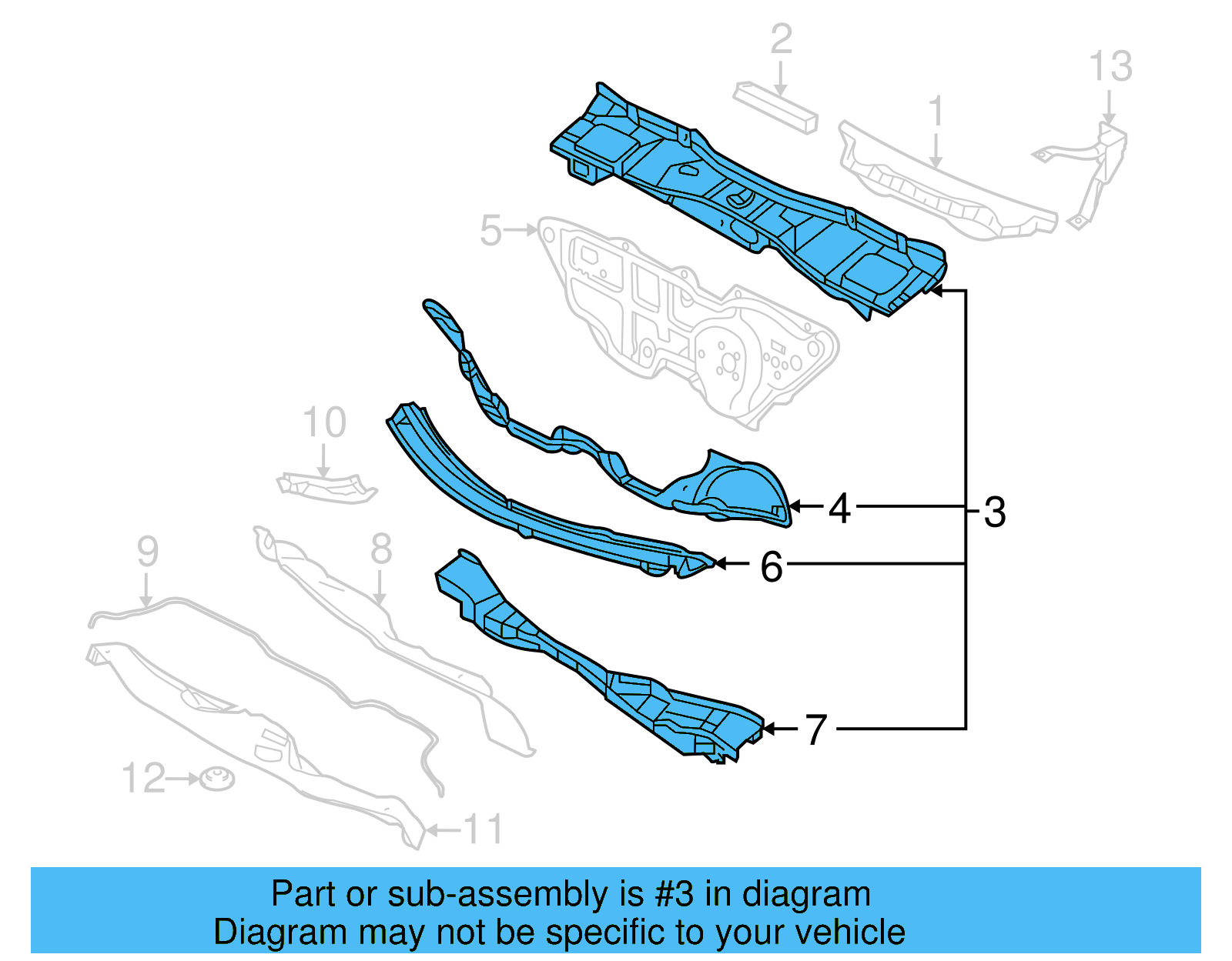Cowl Panel 1Y0-803-147-D - View 6