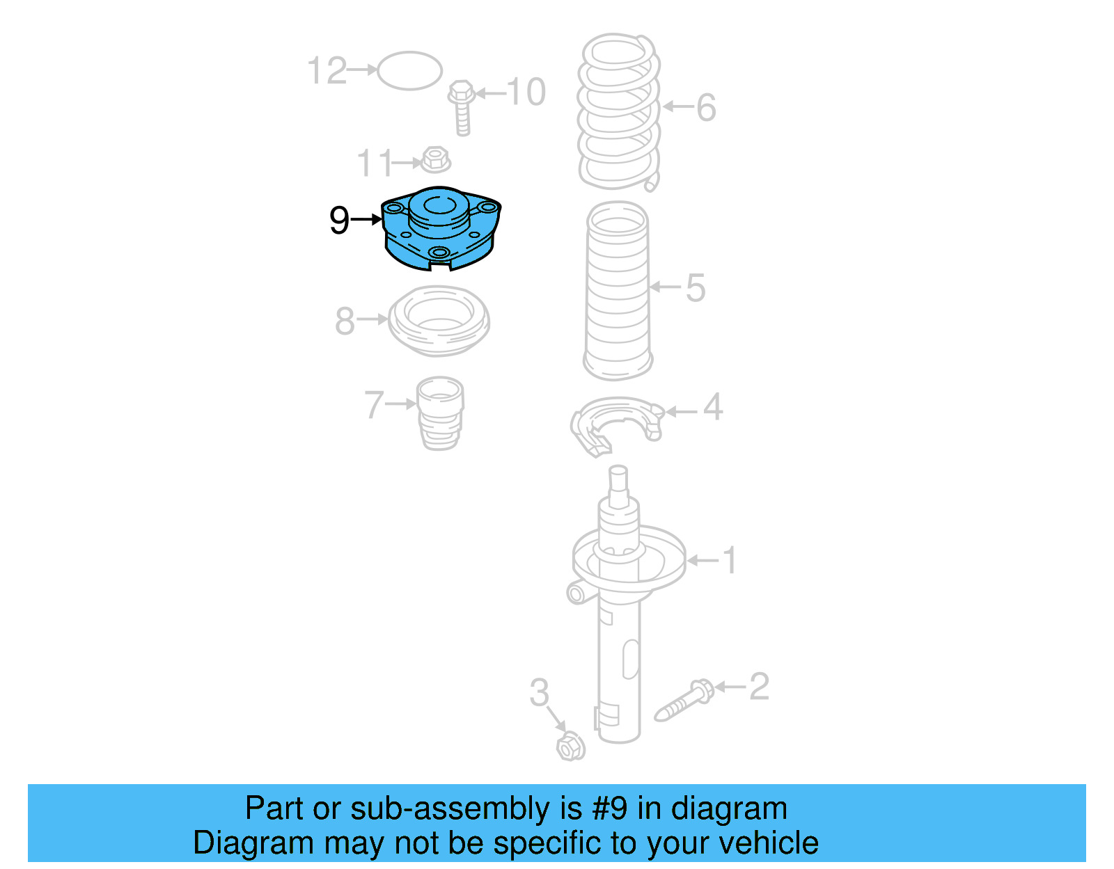 Strut Mount 5Q0-412-331-E - View 21