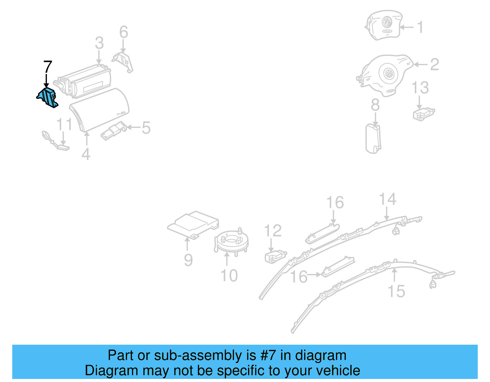 Instrument Panel Air Bag Bracket 1J1-880-195-D - View 8