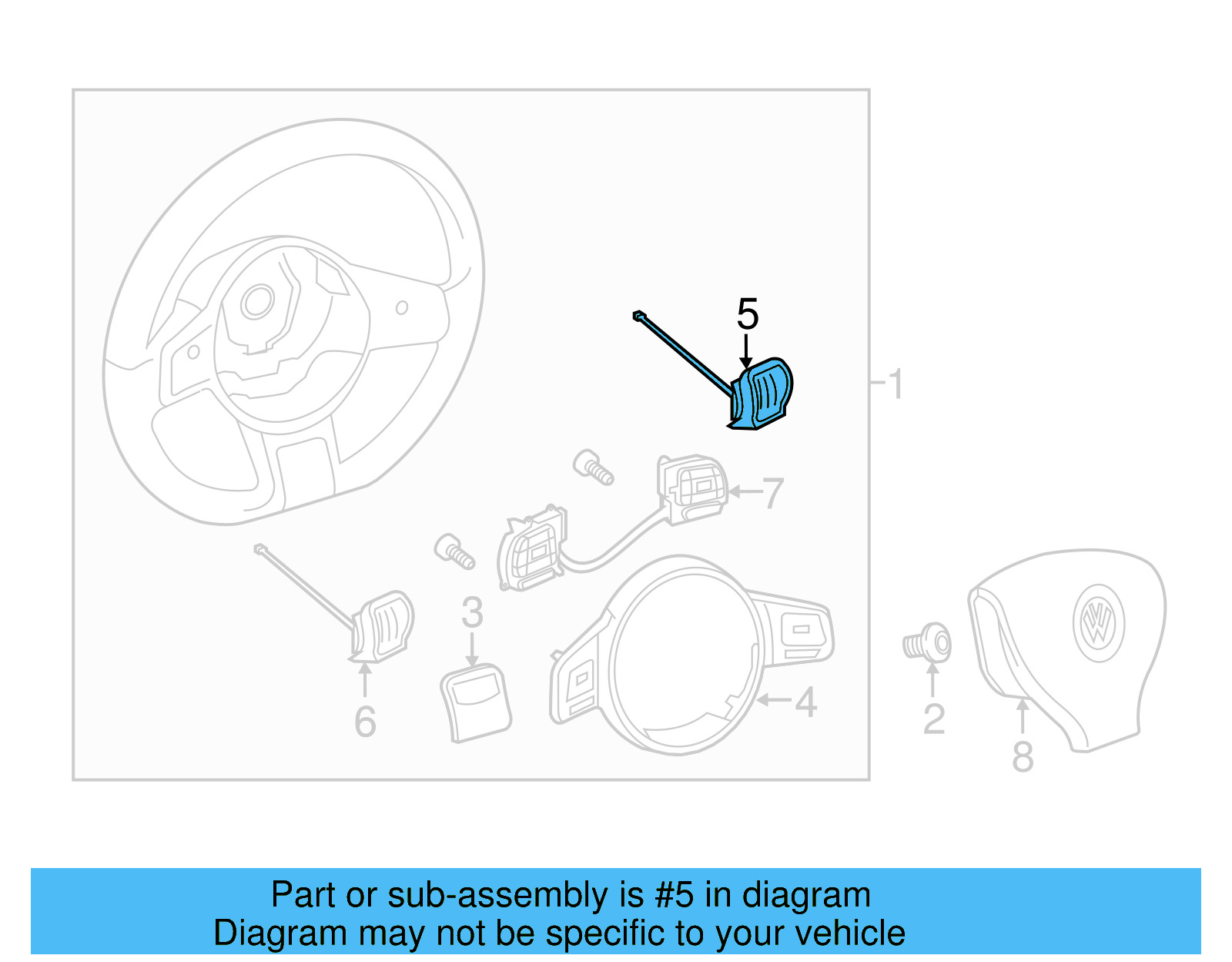 Shift Paddle 5C0-951-528 - View 2