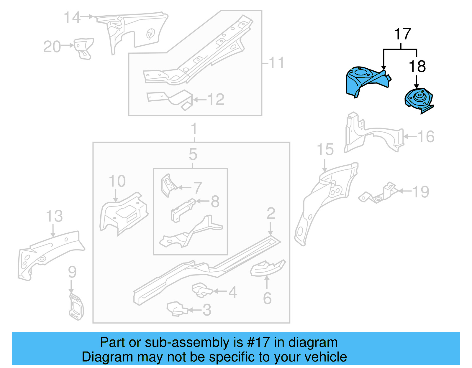 Shock Tower 1K0-809-121-A - View 13