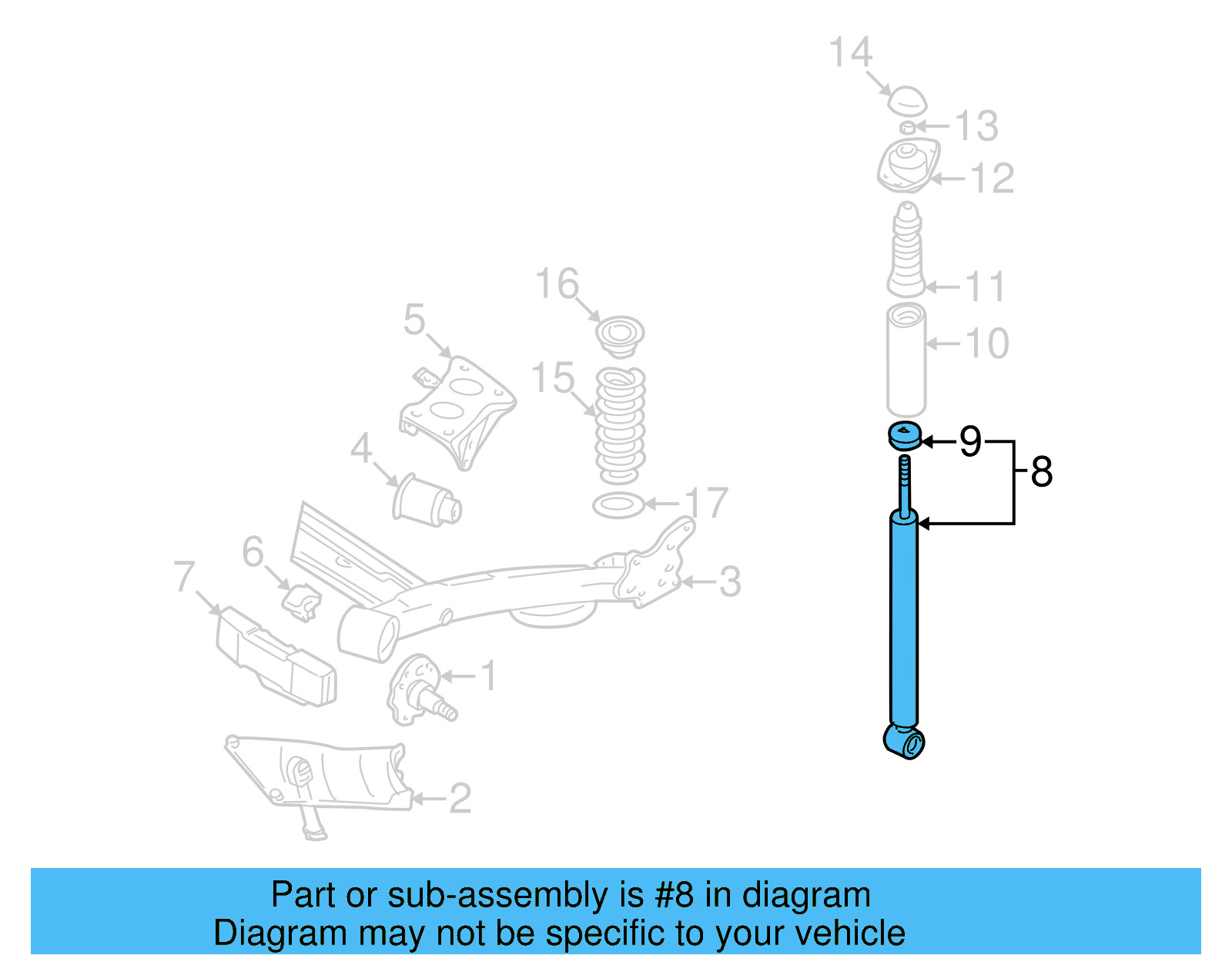 Suspension Shock Absorber 1J0-513-025-DA - View 5