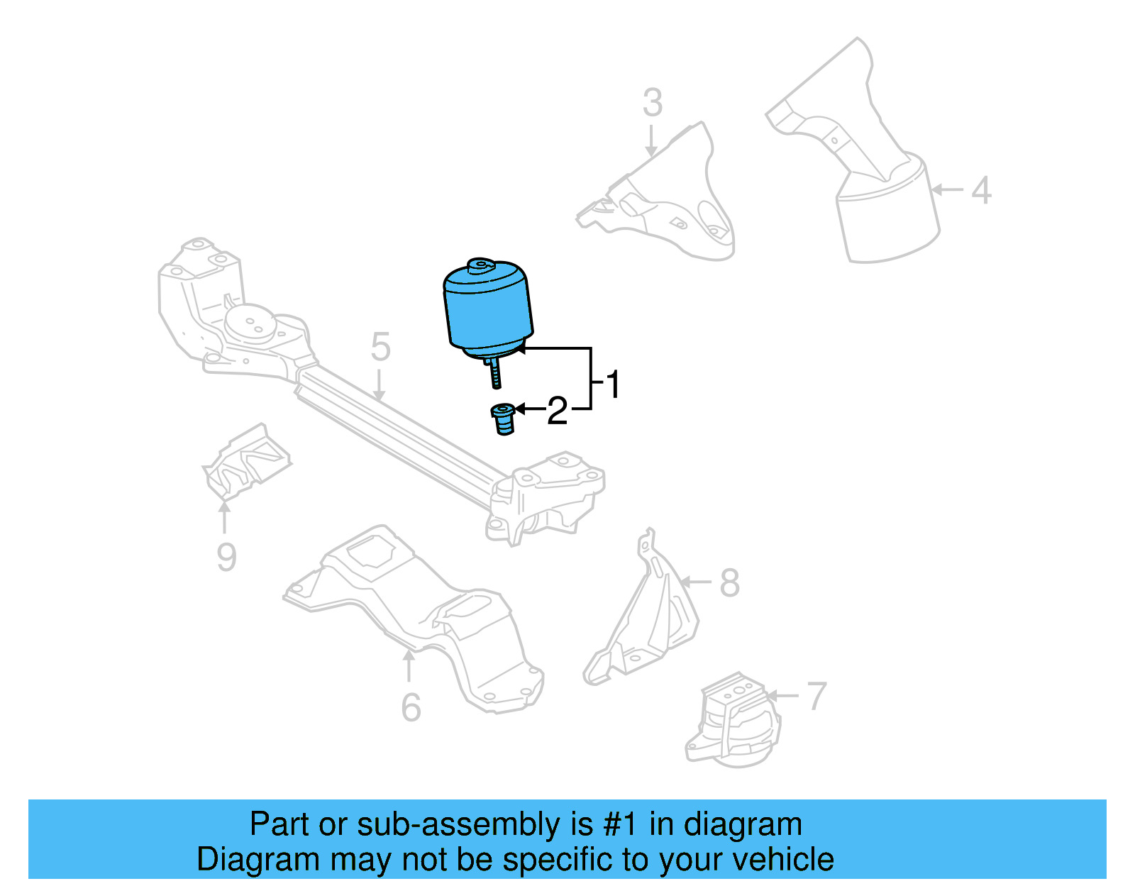 Motor Mount 3D0-199-381-N - View 5