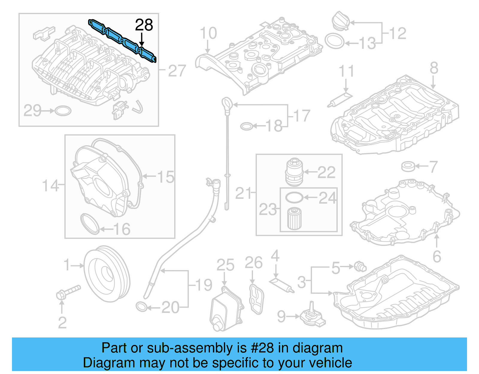 Engine Intake Manifold Gasket 06G-129-717-A