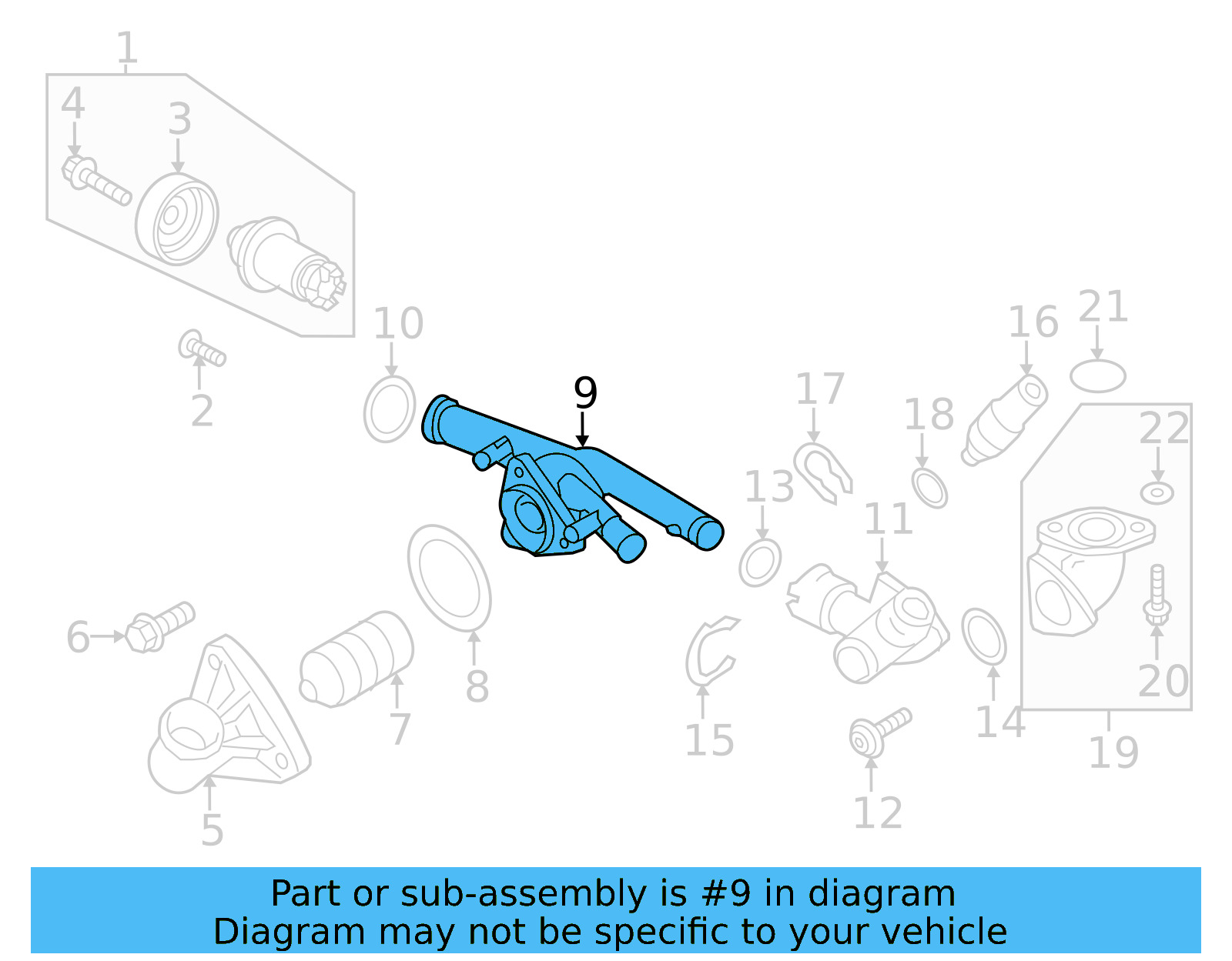 Thermostat Housing 03H-121-117-B - View 11