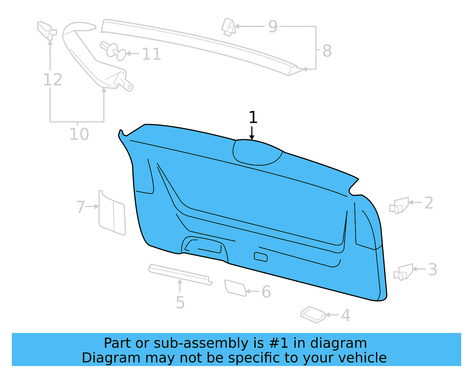 Lower Gate Trim 3CM-867-601-A-82V - View 4