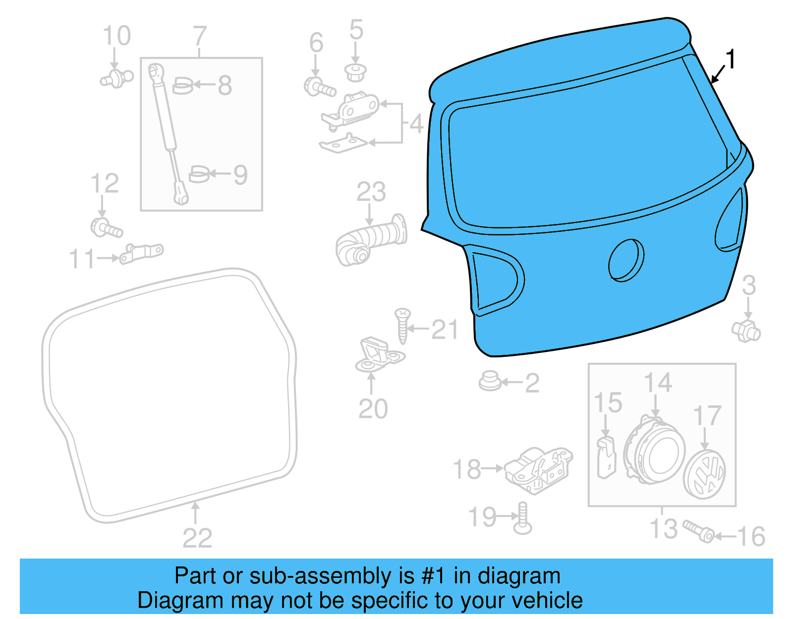 Lift Gate 5K6-827-025-H - View 2