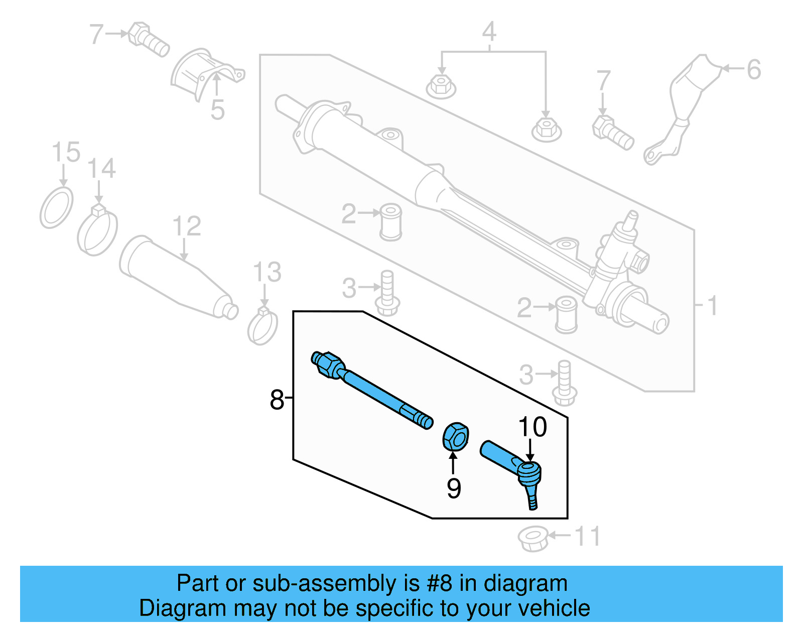 Steering Tie Rod Assembly 7L0-422-803-D - View 7