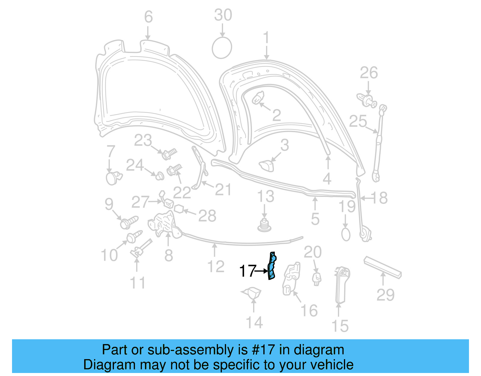 Release Handle Side Bracket 1C0-823-573-A - View 7