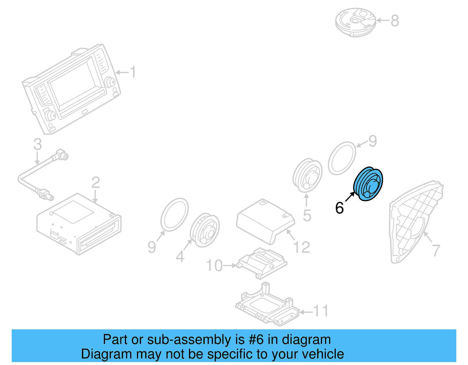 Quarter Panel Speaker 5G0-035-453-H - View 4
