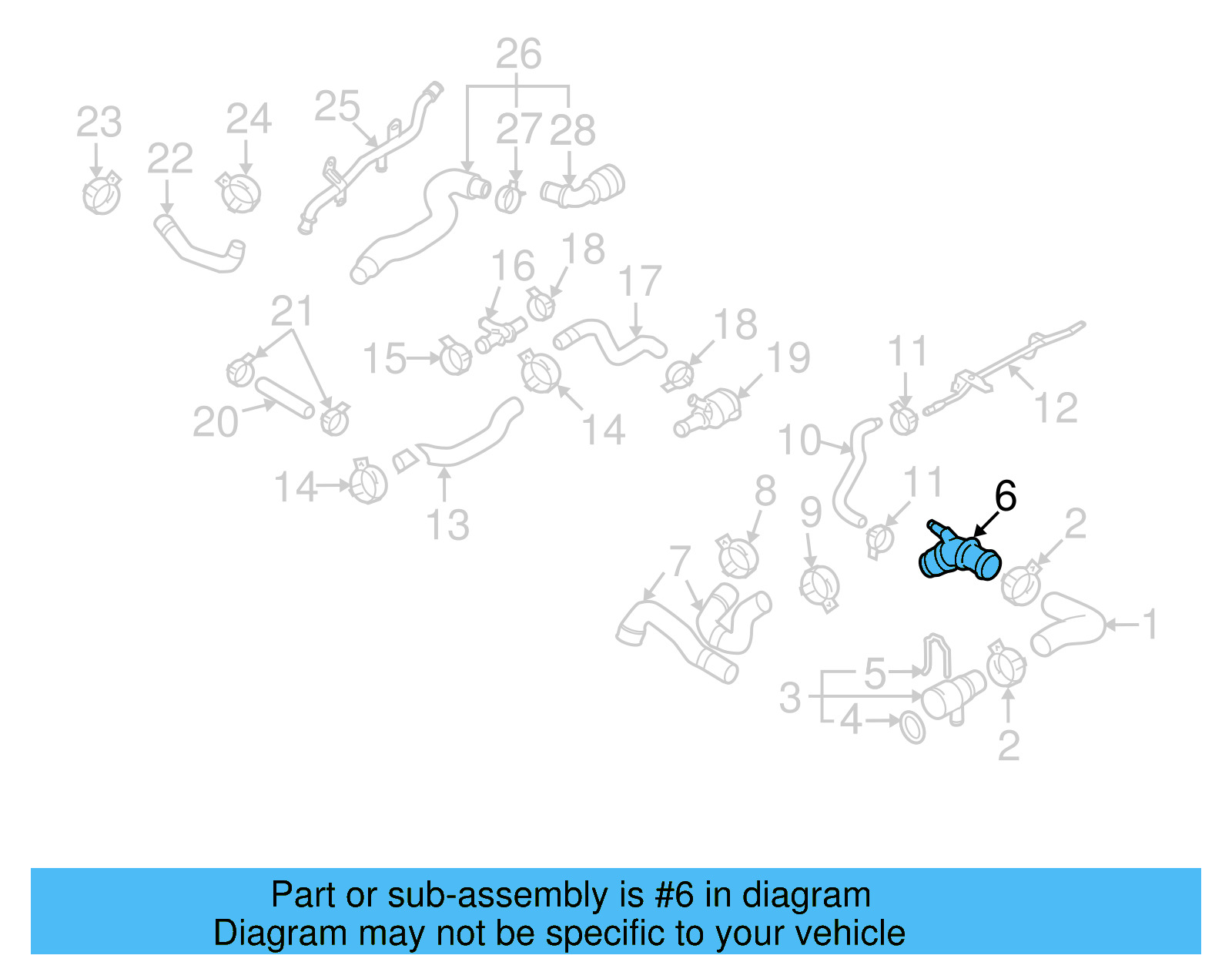 Cooling System Bypass Line Adapter 1J0-121-087-B - View 62