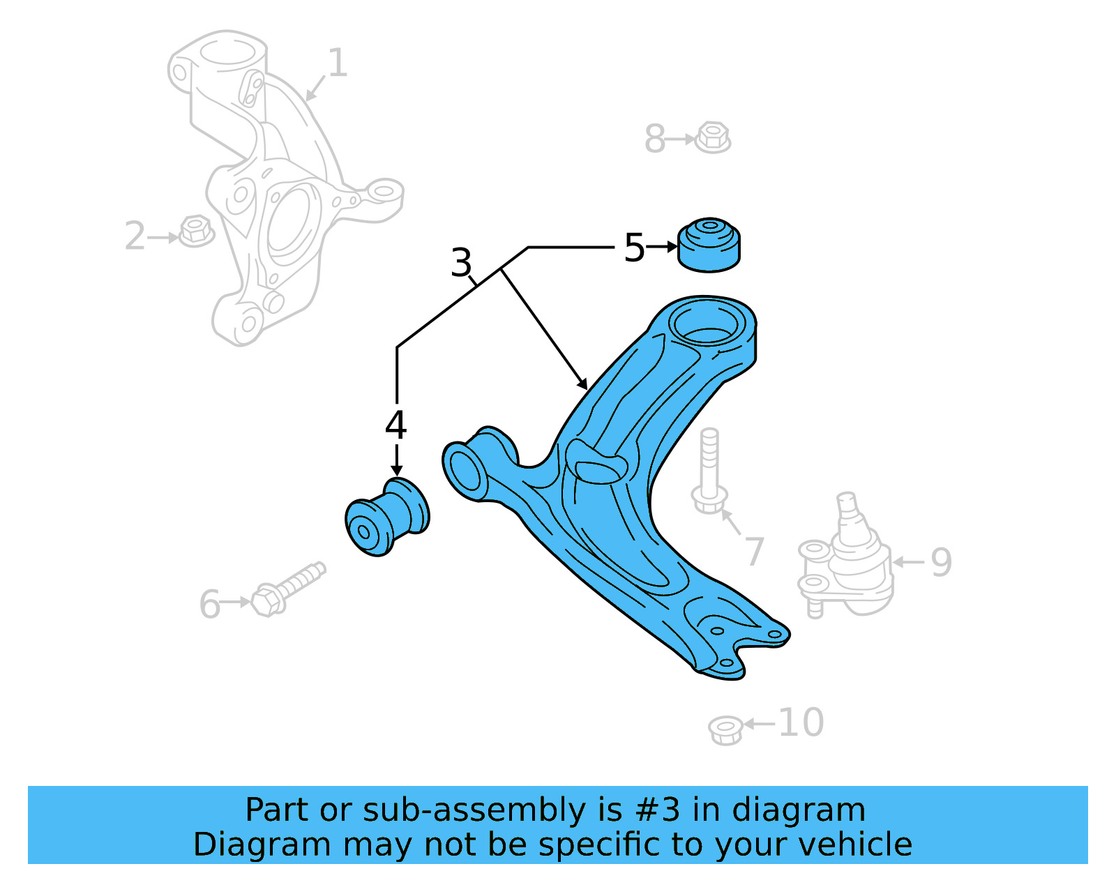 Lower Control Arm 5QM-407-152-B - View 4