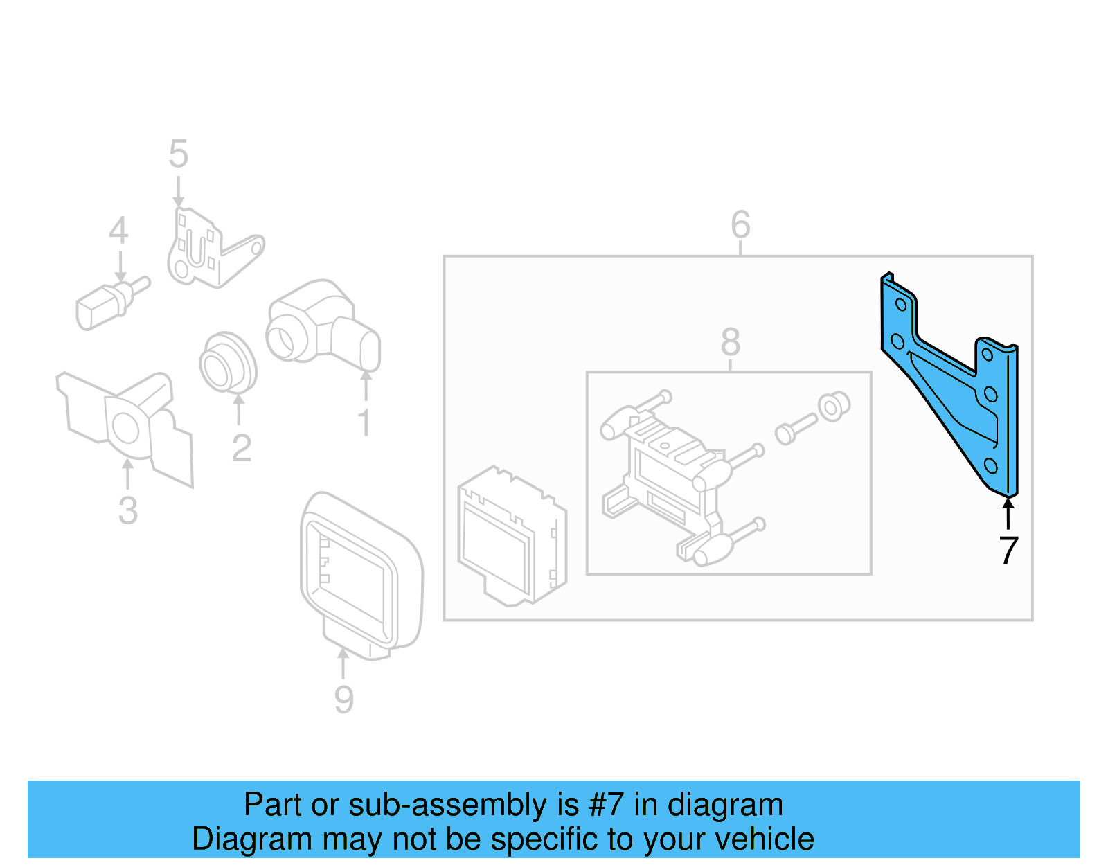 Distance Sensor Bracket 5Q0-907-461-A - View 26