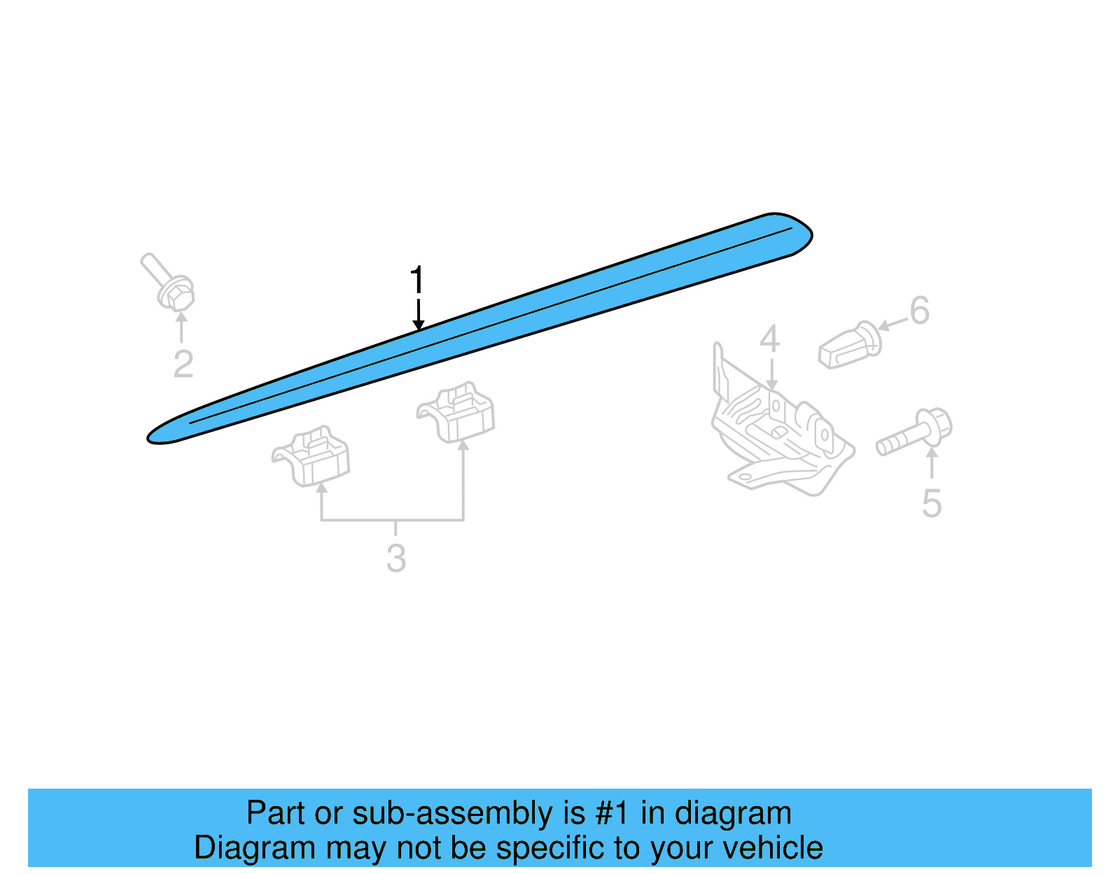 Rocker Molding 5K0-853-856-F-9B9 - View 3