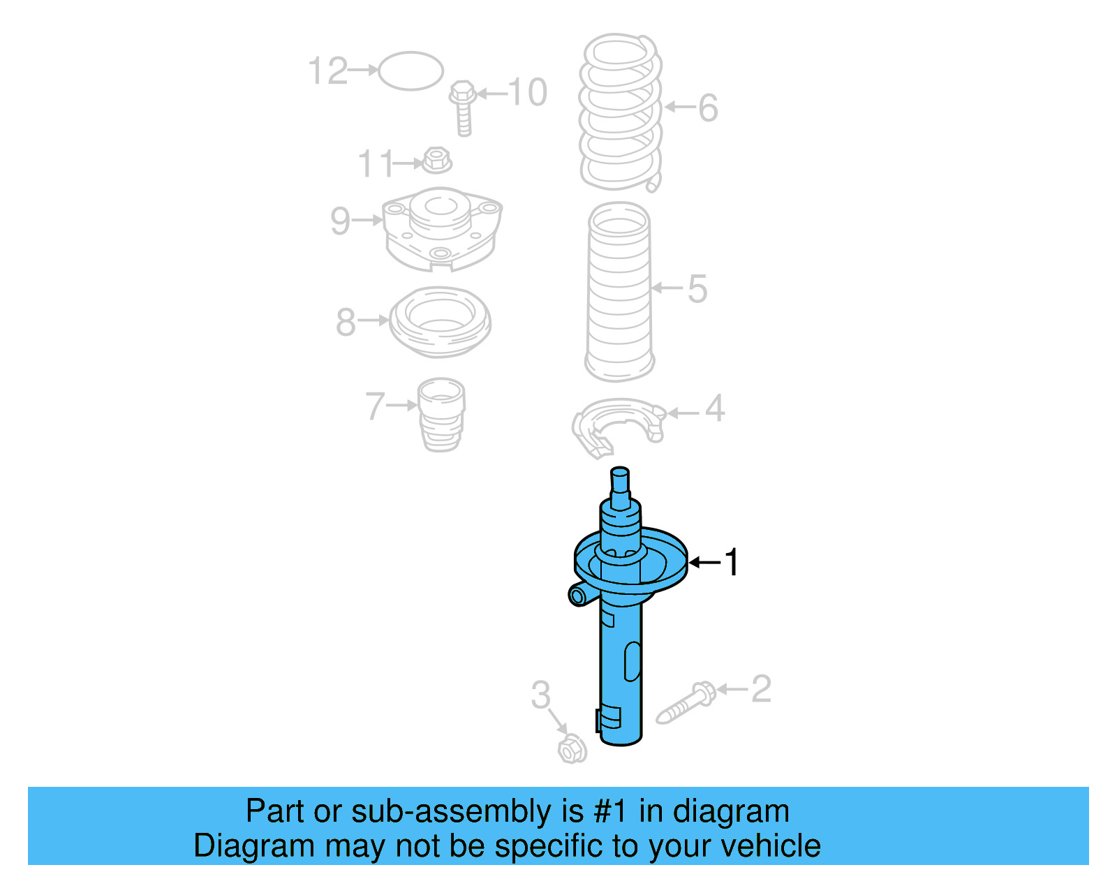 Suspension Strut 3QF-413-031-L - View 4