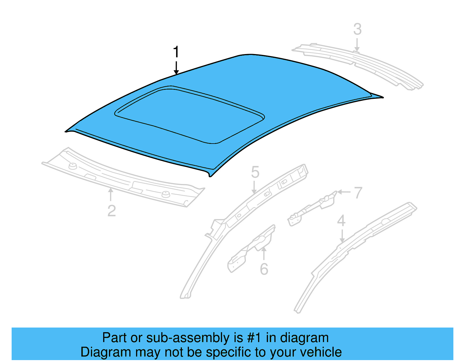 Roof Panel 3D7-817-101-B - View 2
