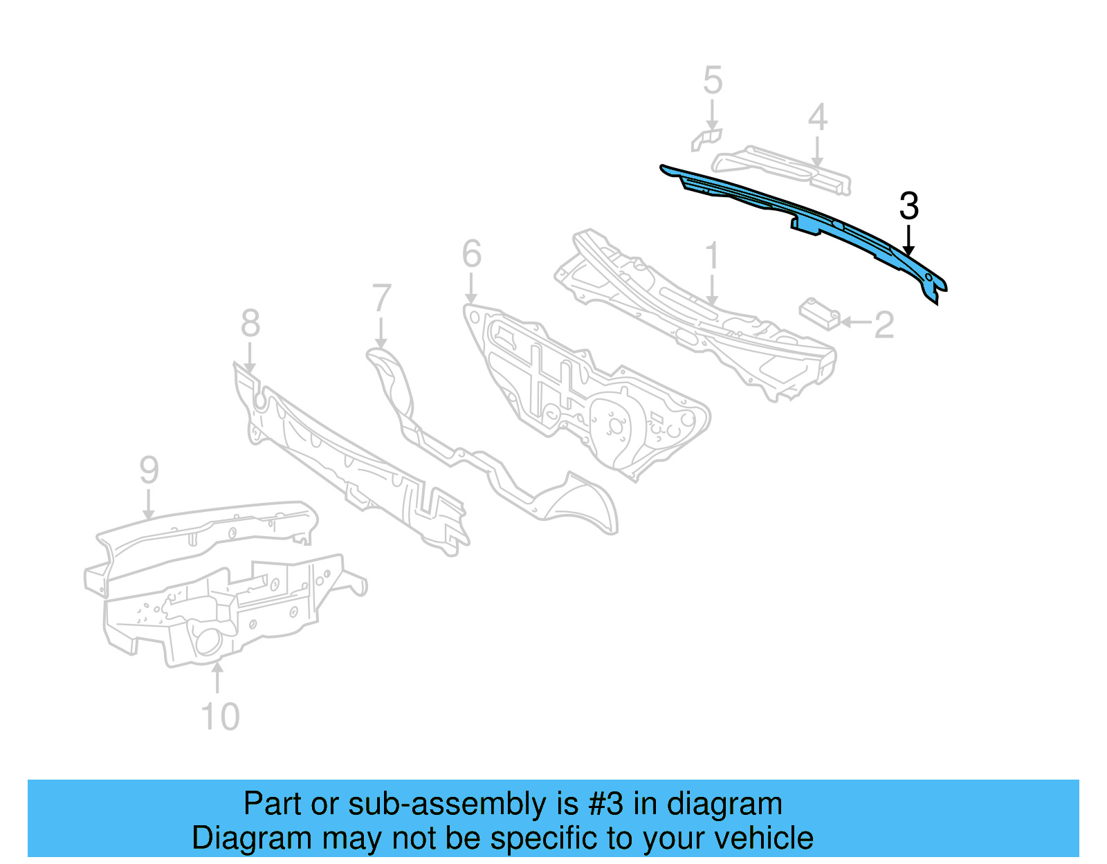 Cowl Water Deflector 1J1-819-415-B-B41 - View 9