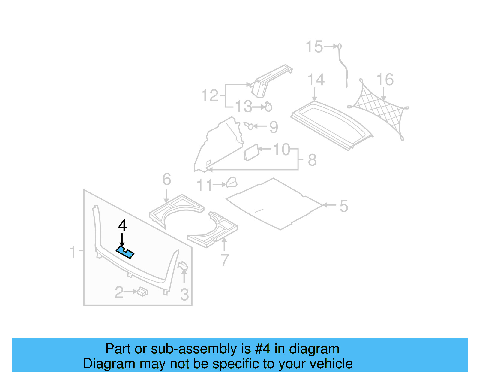 Rear Trim Panel 1K6-863-459-R-82V - View 5