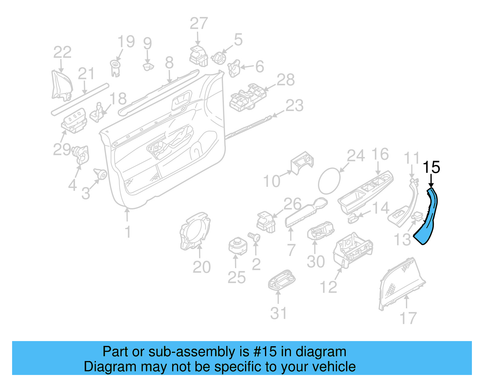Door Panel Handle Cover 1K0-868-040-B-3Z7