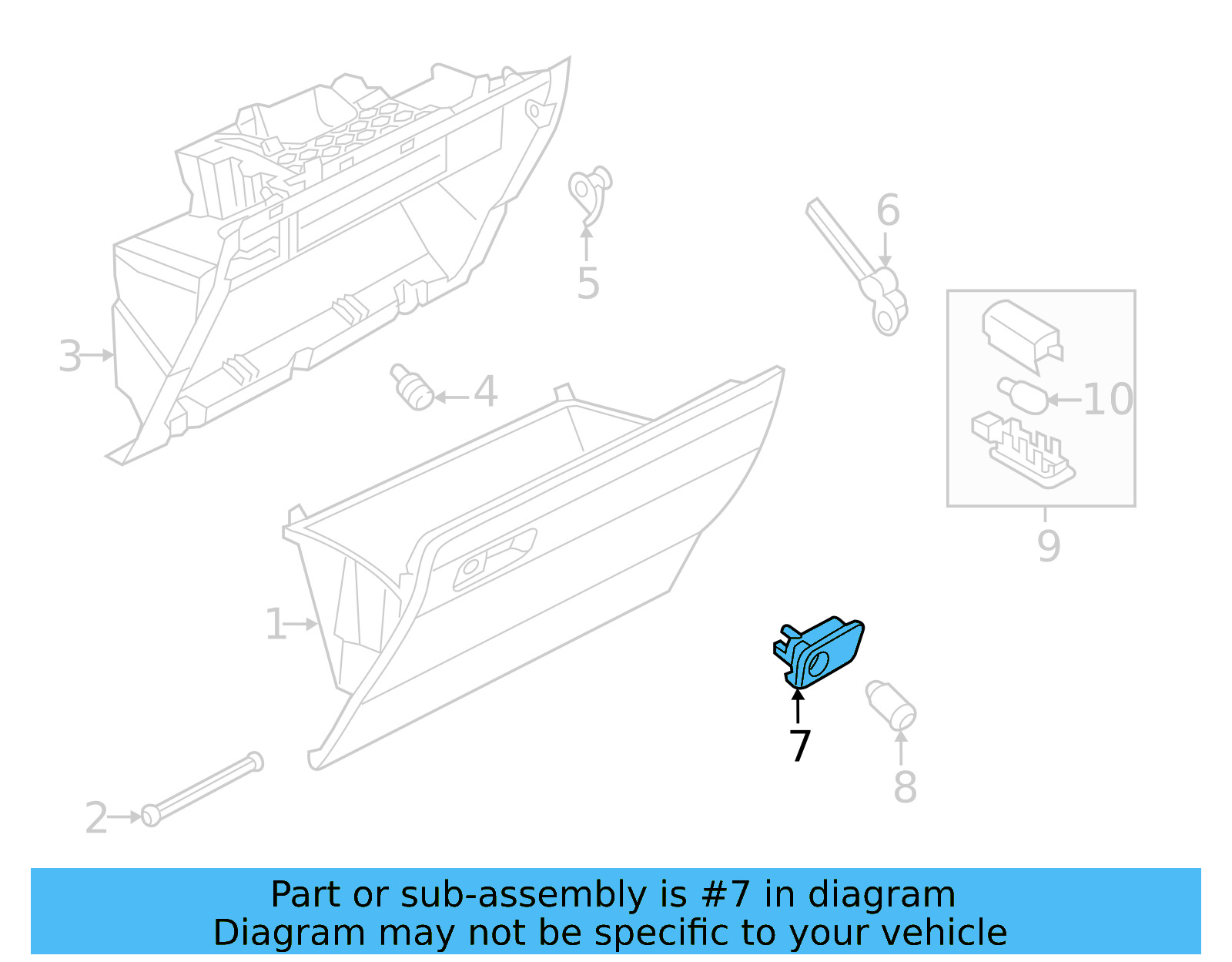 Glove Box Latch 3CN-857-147-82V - View 3