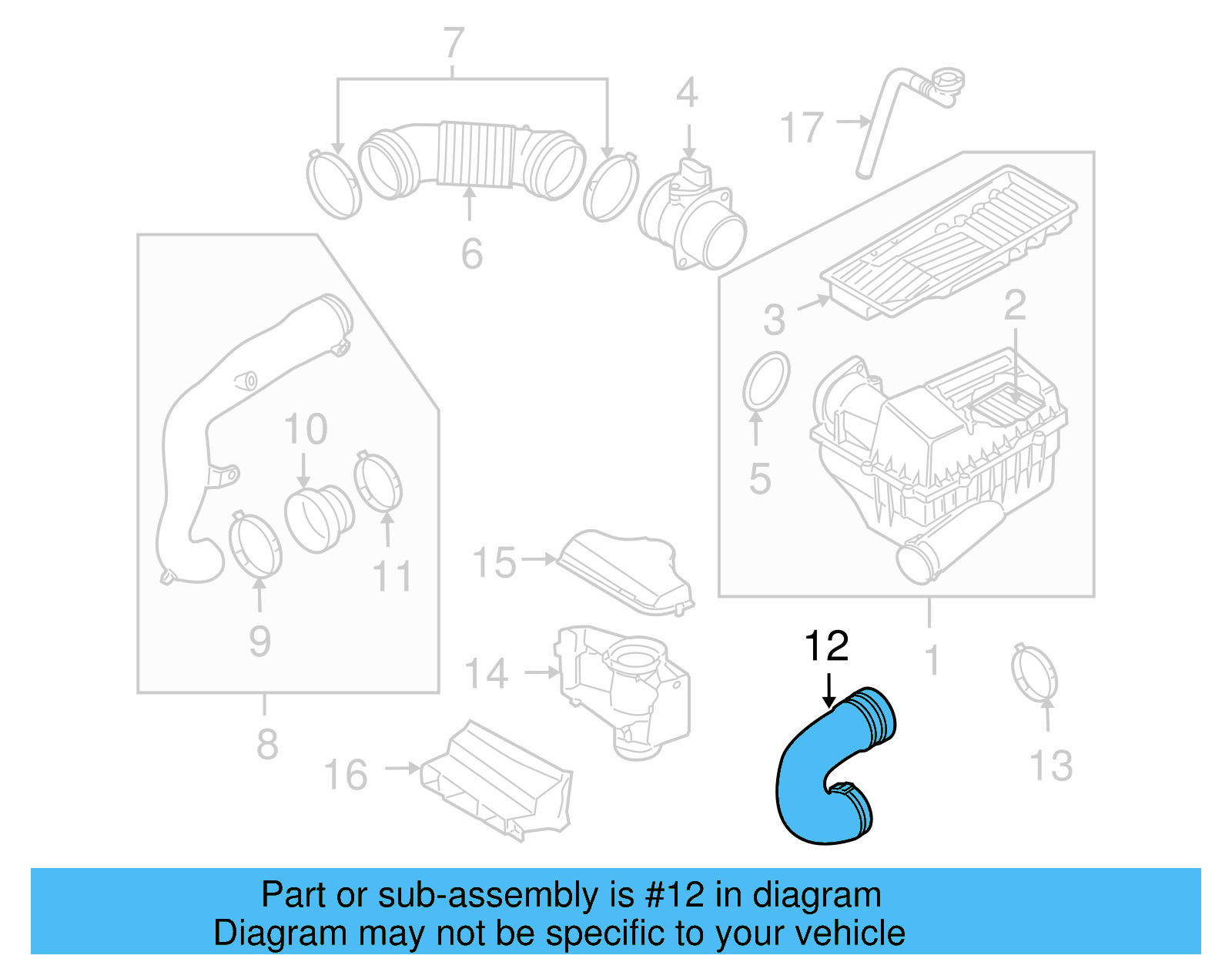 Intake Duct 1K0129618BG - View 13