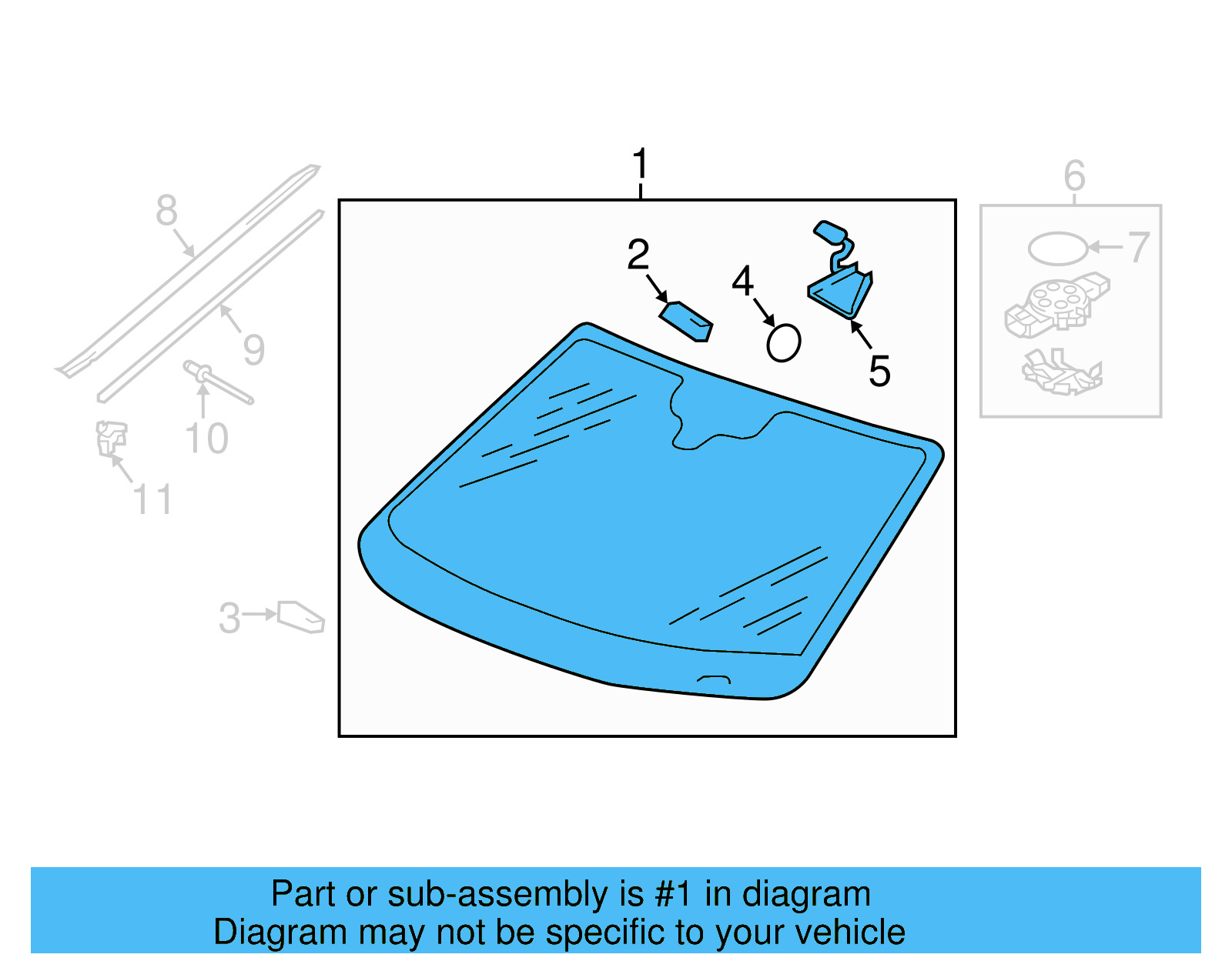 Windshield 5NA-845-011-BL-NVB - View 4