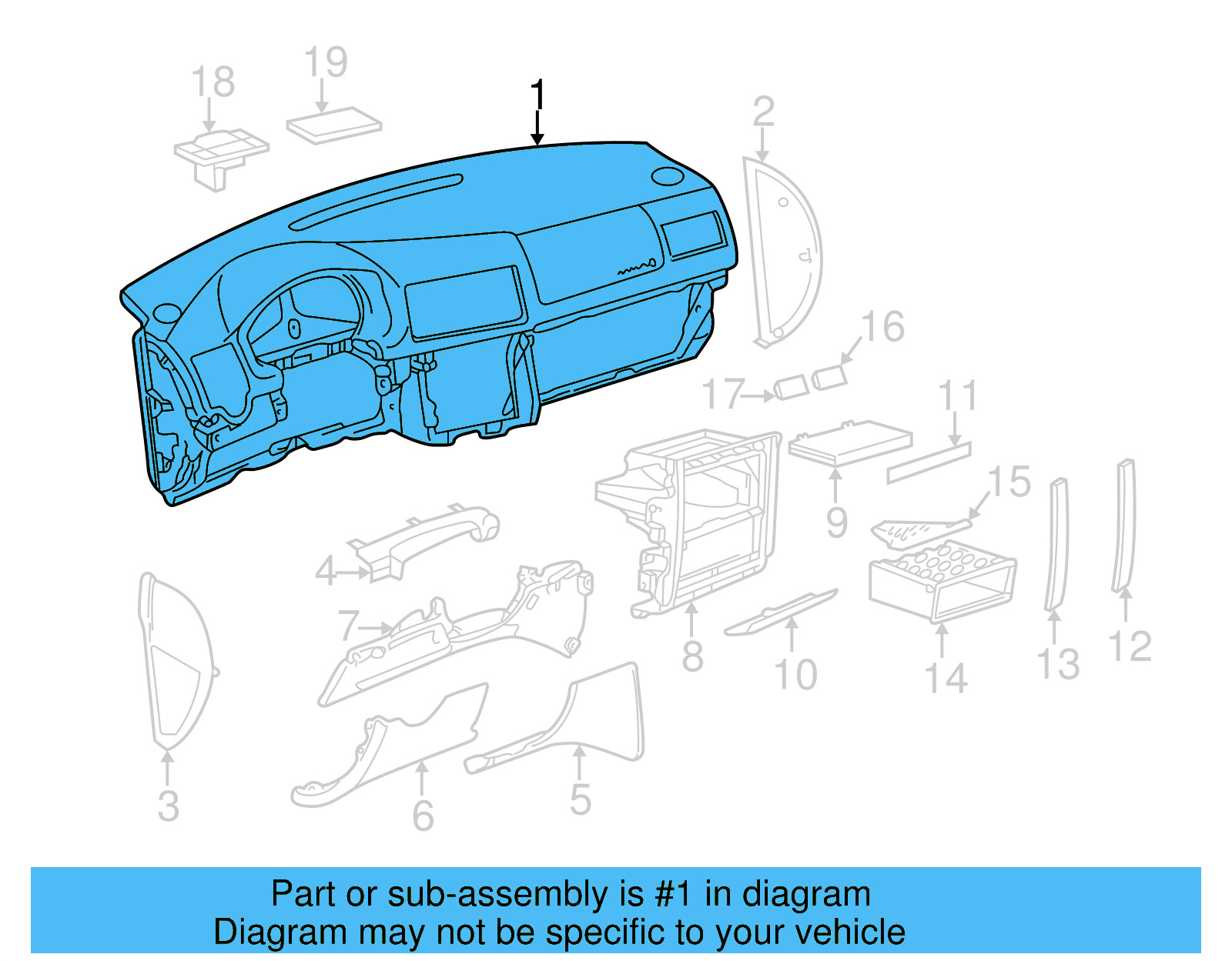 Instrument Panel 1JM-857-002-A-23F