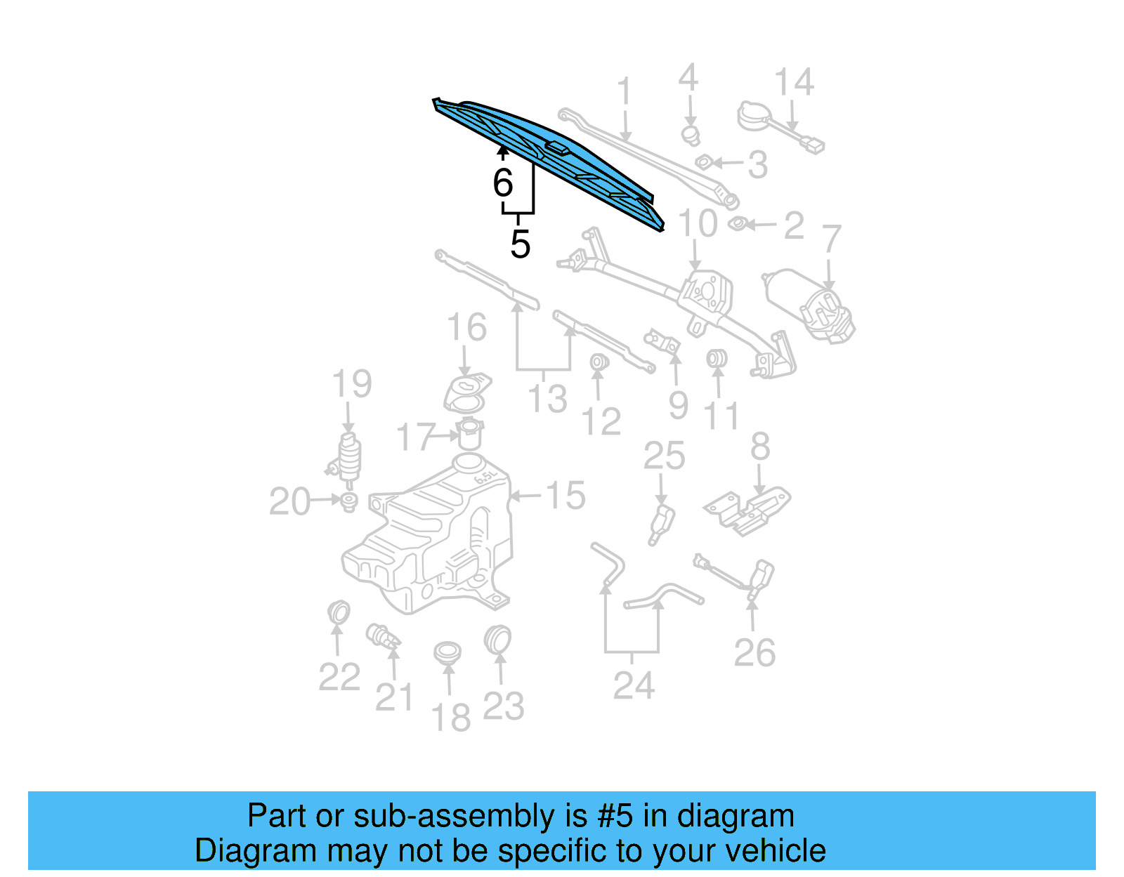 Wiper Blade 6N0-955-427-A - View 2