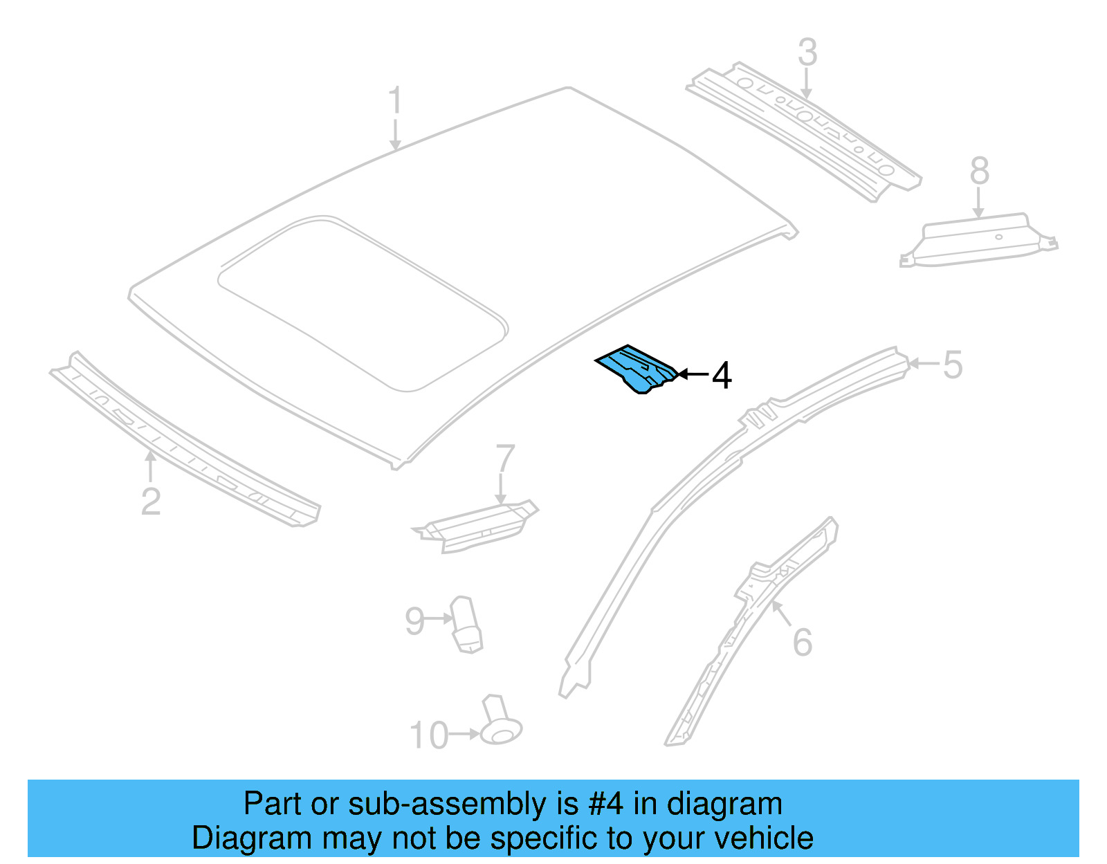Roof Bow 5C6-817-119 - View 6