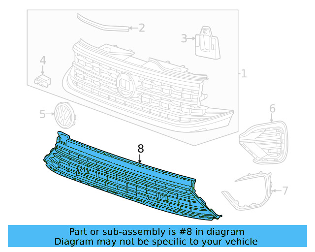 Lower Grille 3CN-853-671-E-041 - View 6