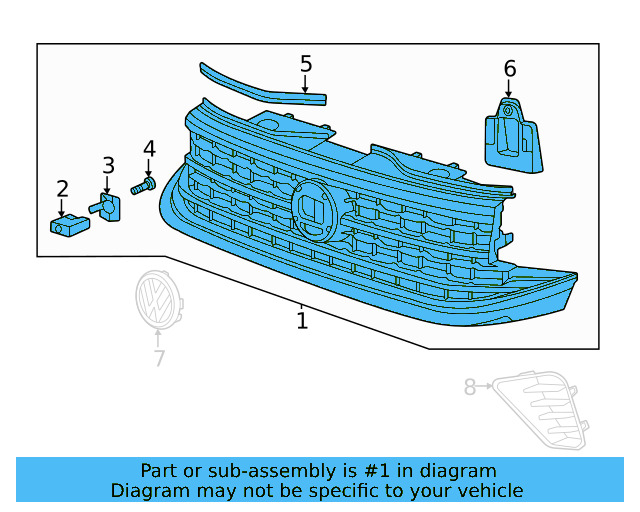 Grille Assembly 3CM-853-651-N-LDB - View 7