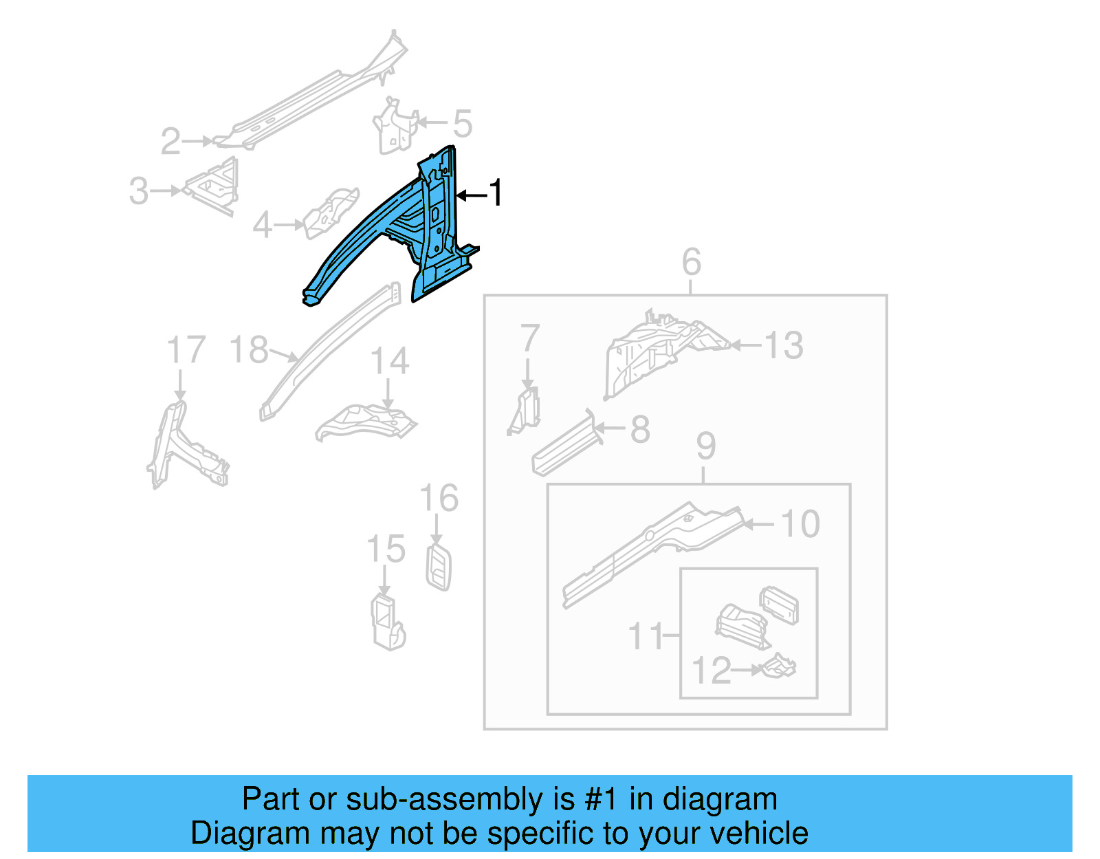 Upper Rail 7L0-805-191-J - View 3