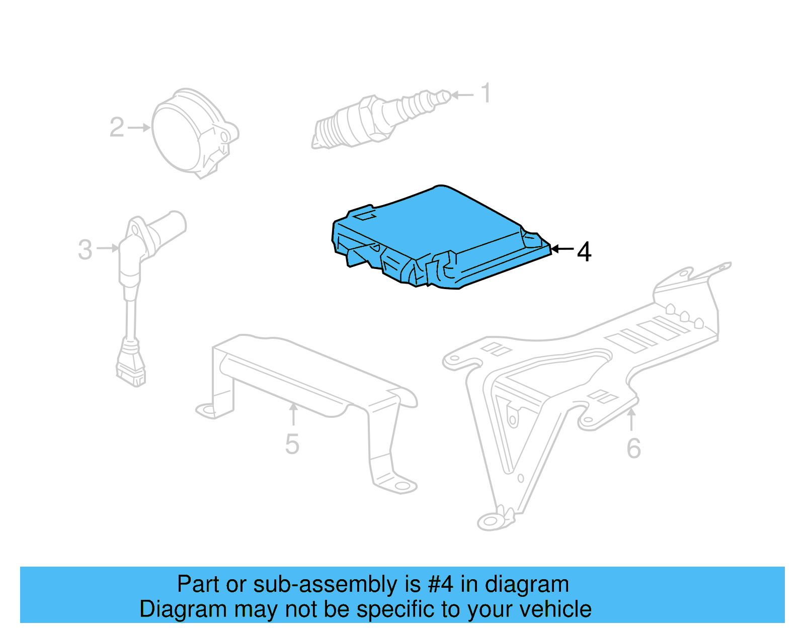 Engine Control Module (ECM) 7L0-907-401-T - View 4