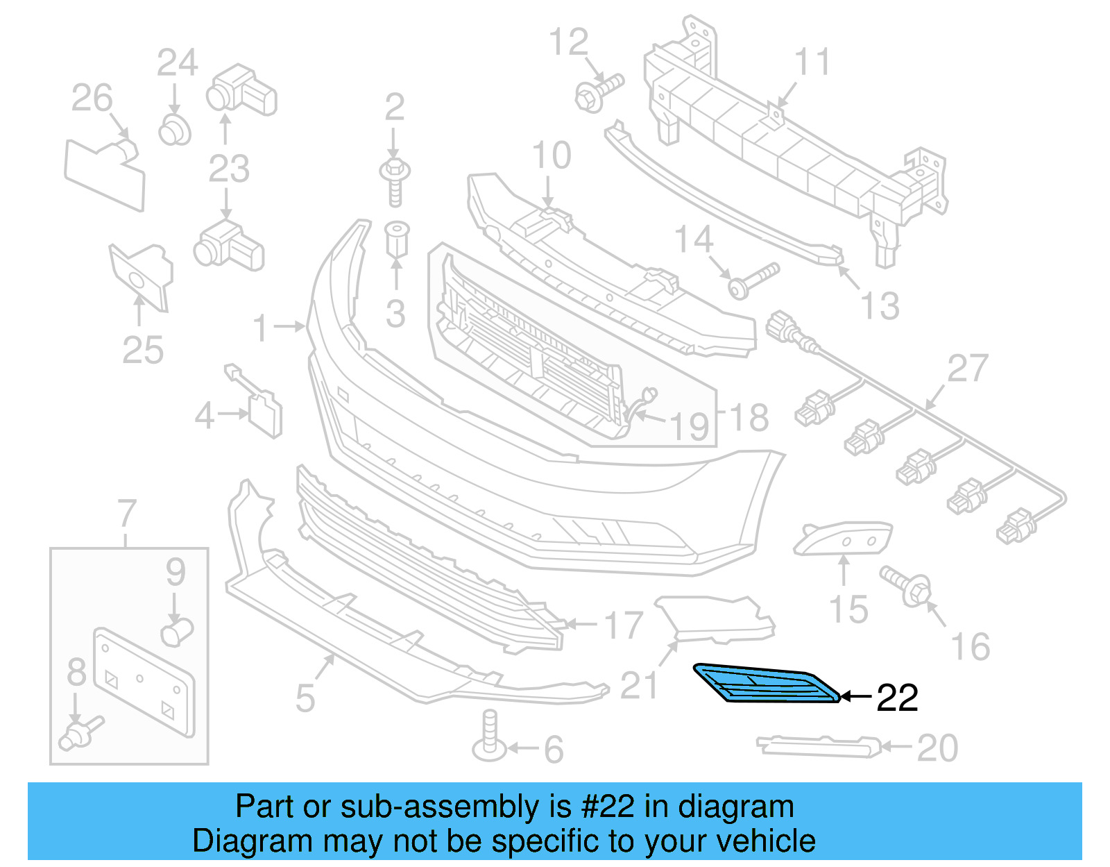 Outer Grille 5C6-853-666-G-9B9 - View 6