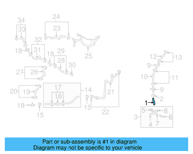 Lower Hose 1K0-121-051-M - View 2