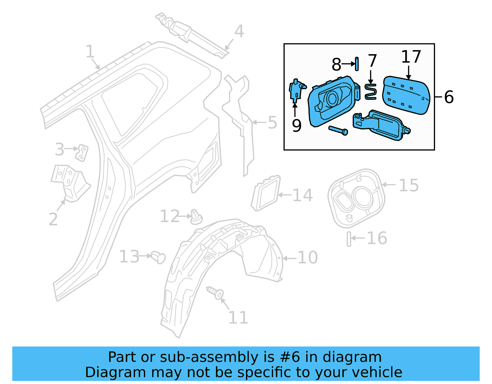 Fuel Door 3CN-809-857-B-GRU - View 10