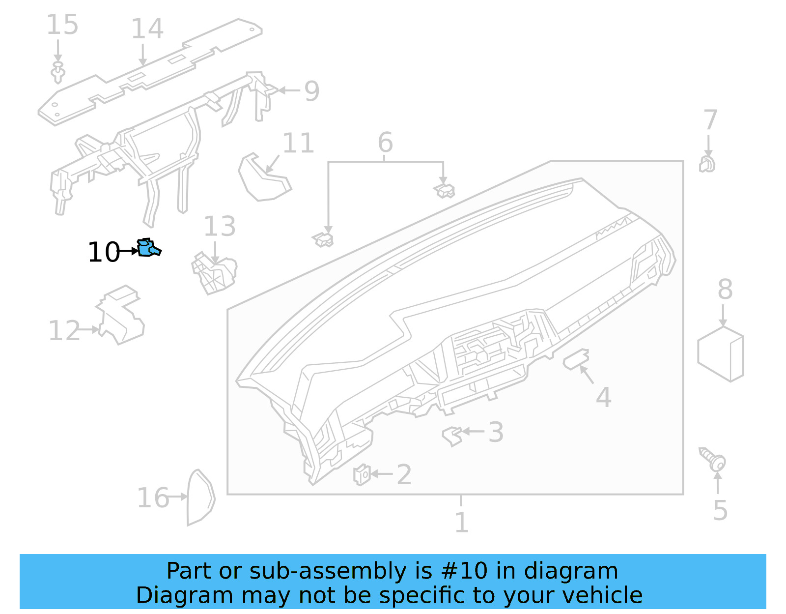 Instrument Panel Cross 5G1-857-745 - View 7